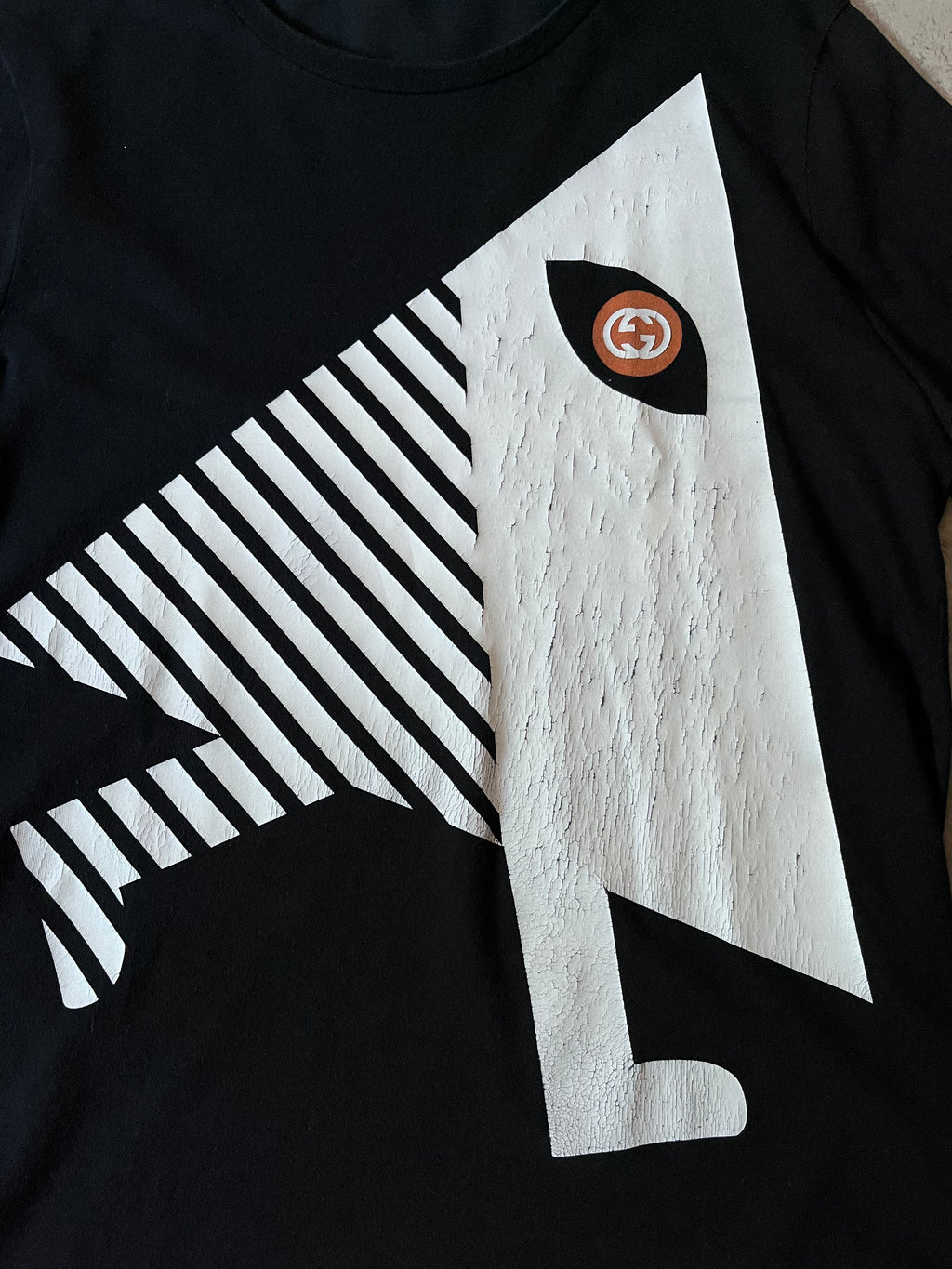 Gucci Vintage Triangle Graphic T-shirt Black Men - L