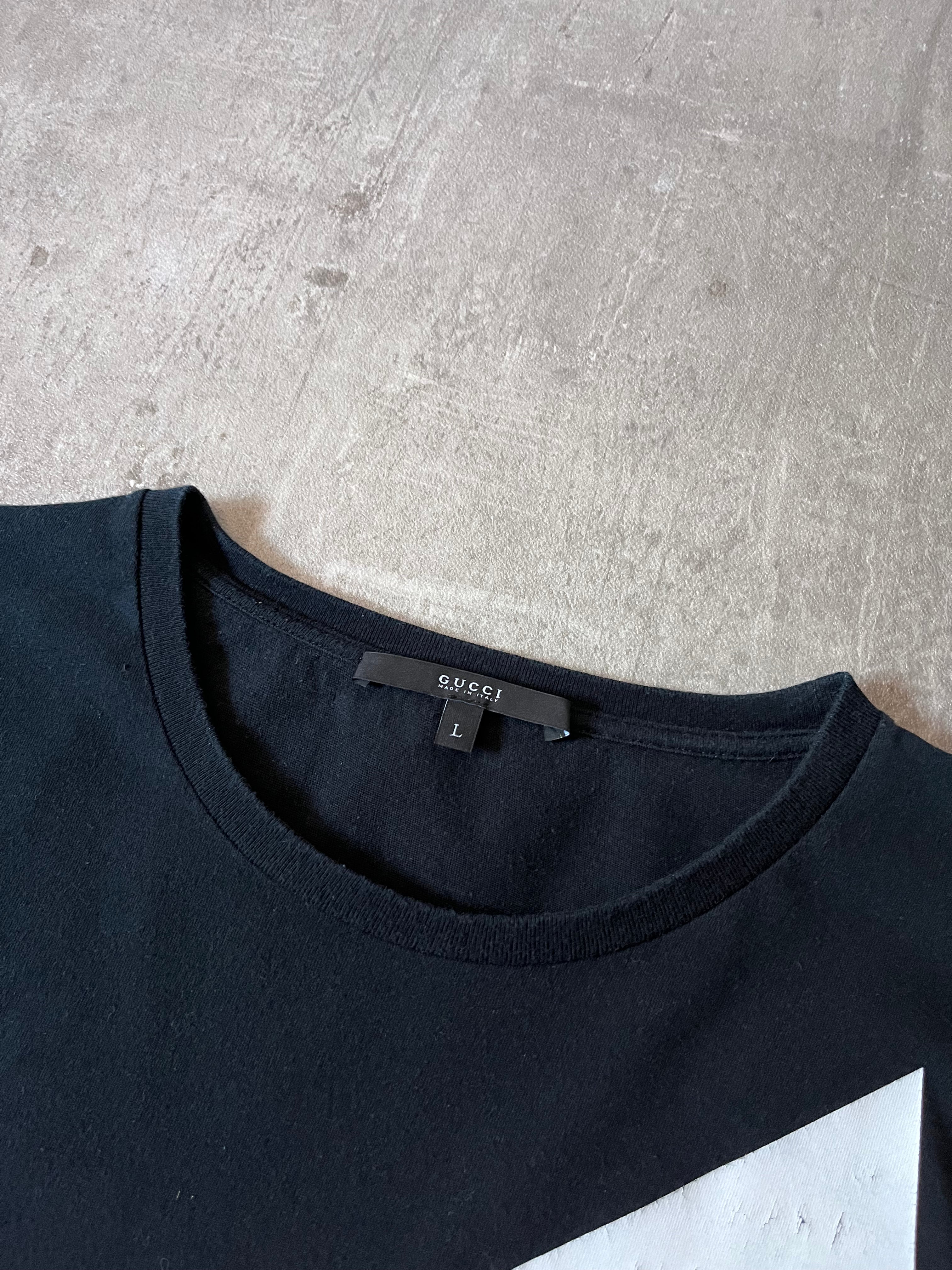 Gucci Vintage Triangle Graphic T-shirt Black Men - L