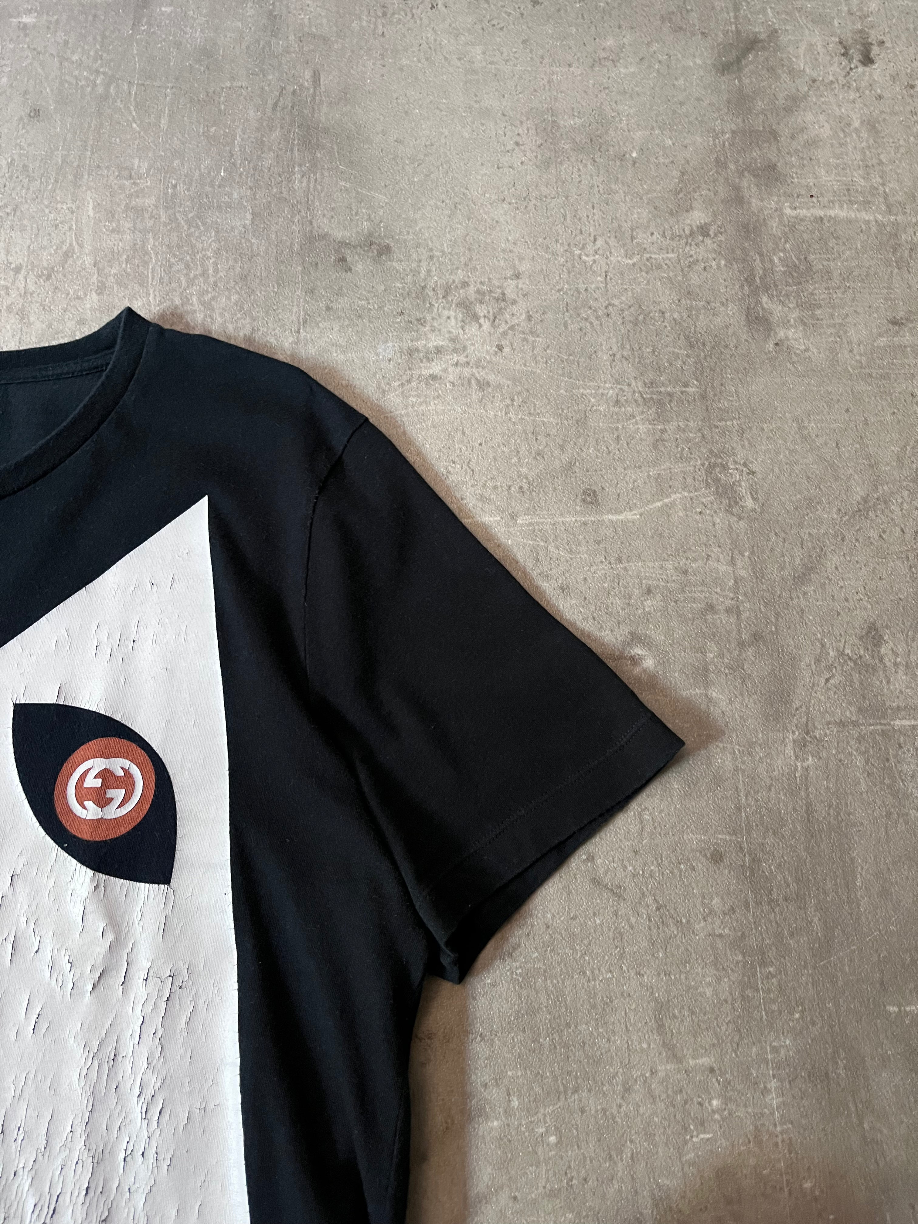 Gucci Vintage Triangle Graphic T-shirt Black Men - L
