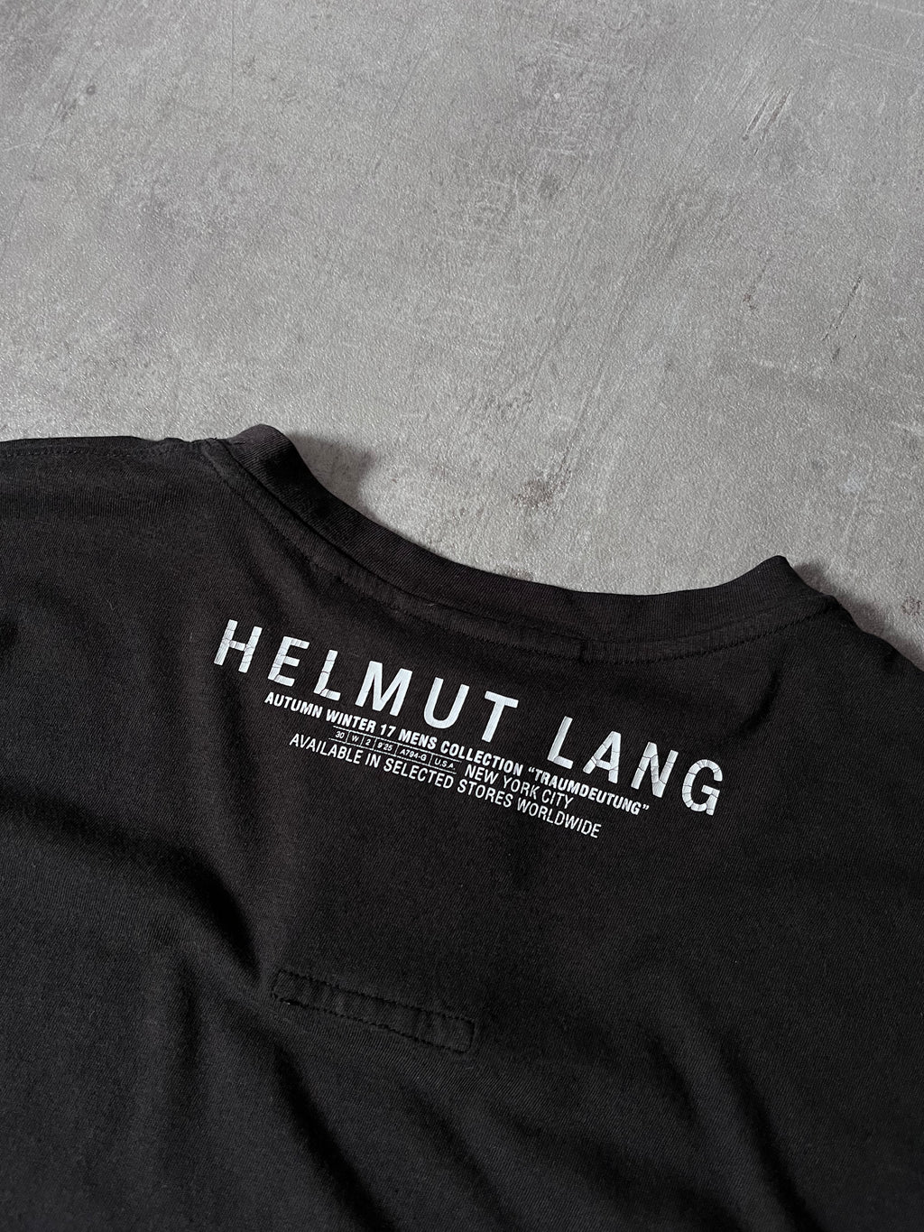 A/W 2017 Helmut Lang Traumdeutung T-shirt Black Men - M
