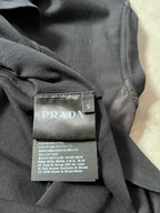 Prada Red Tab Nylon Pocket V-Neck T-shirt Black Men - S