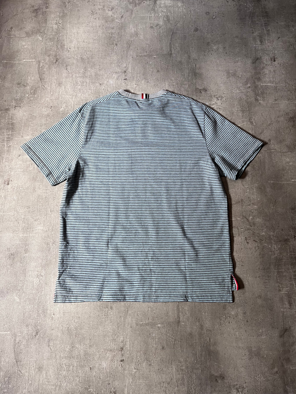 Thom Browne Striped Pocket T-shirt Blue Black Grey Men - XL