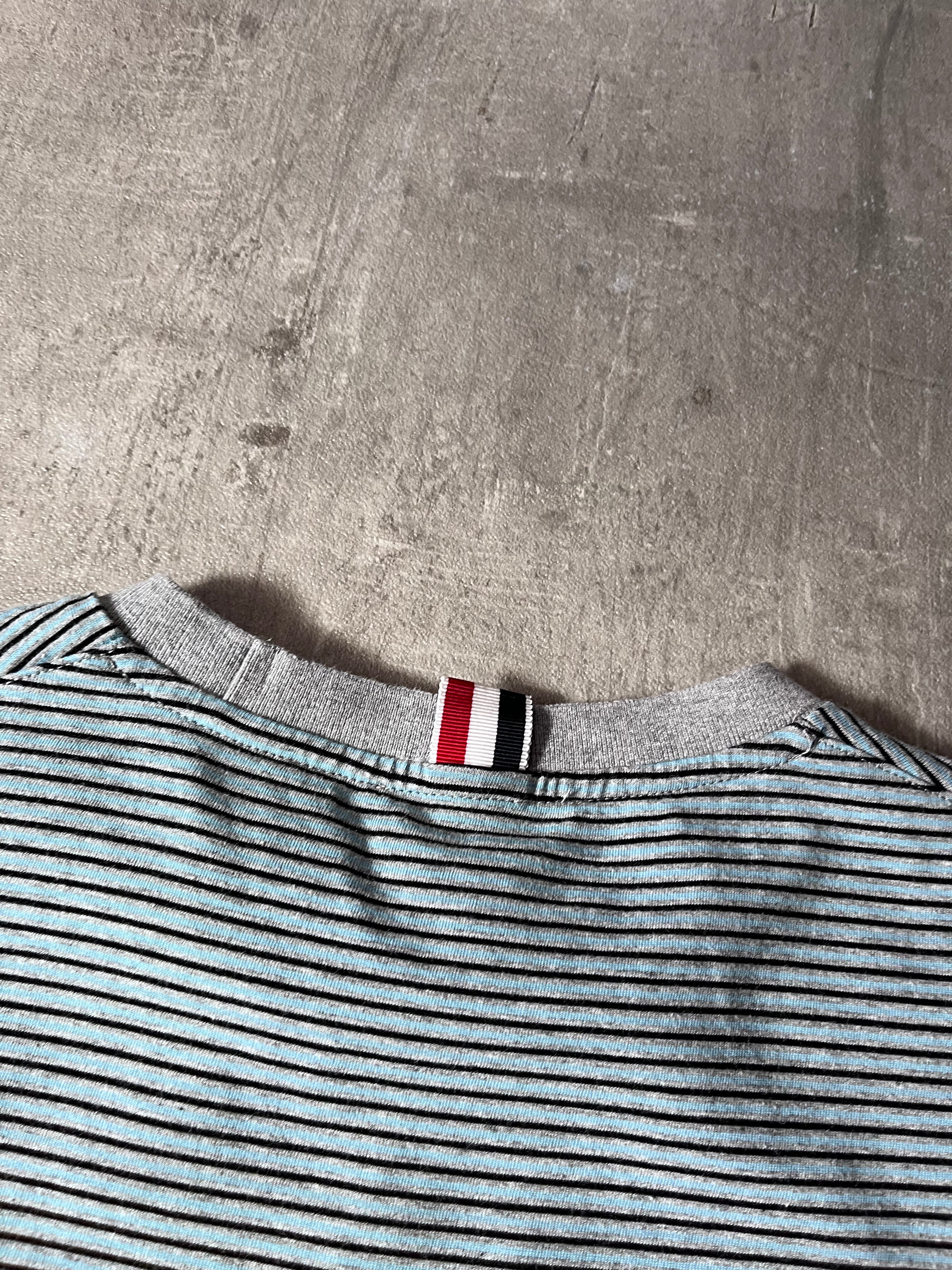 Thom Browne Striped Pocket T-shirt Blue Black Grey Men - XL