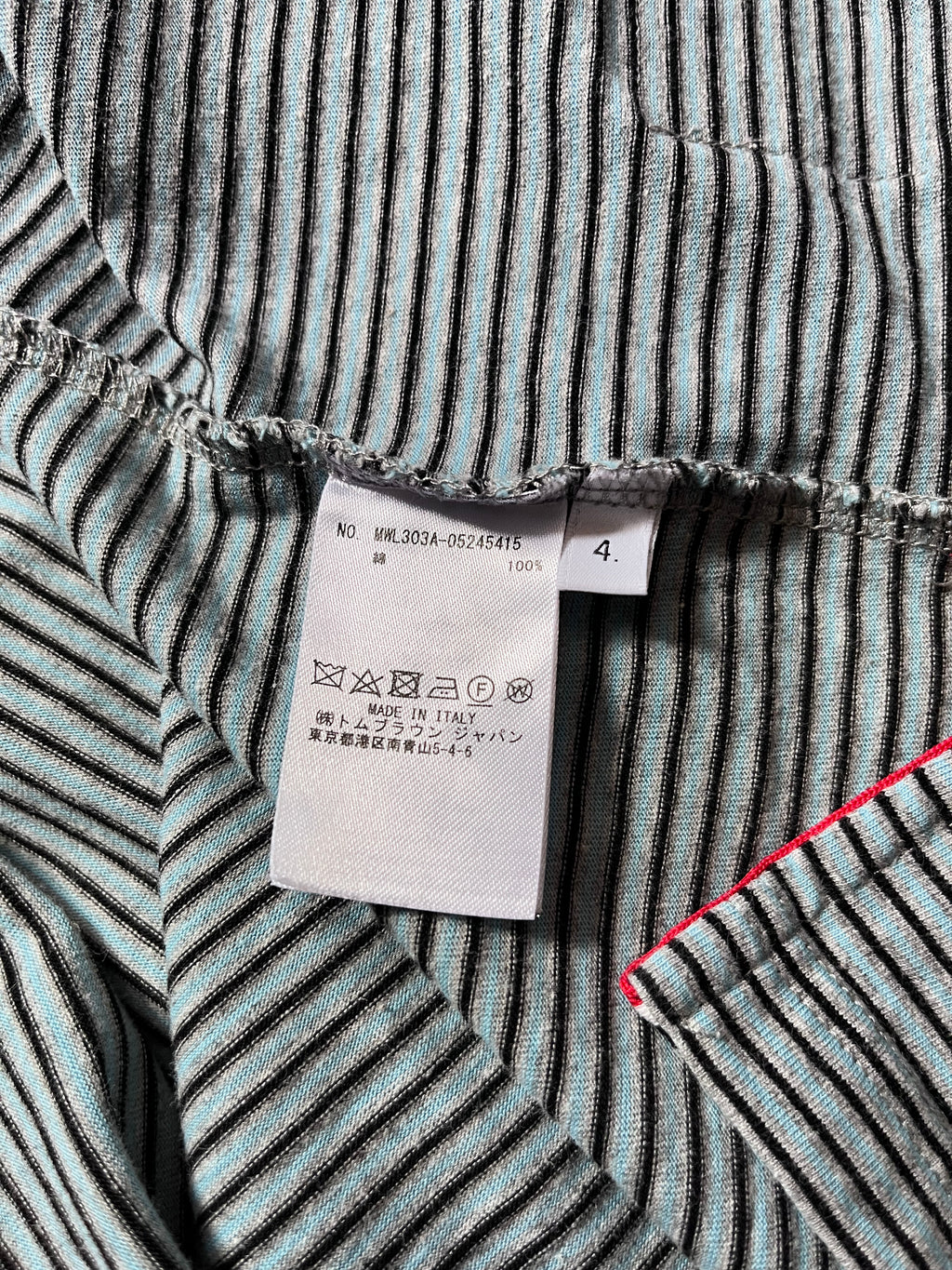 Thom Browne Striped Pocket T-shirt Blue Black Grey Men - XL
