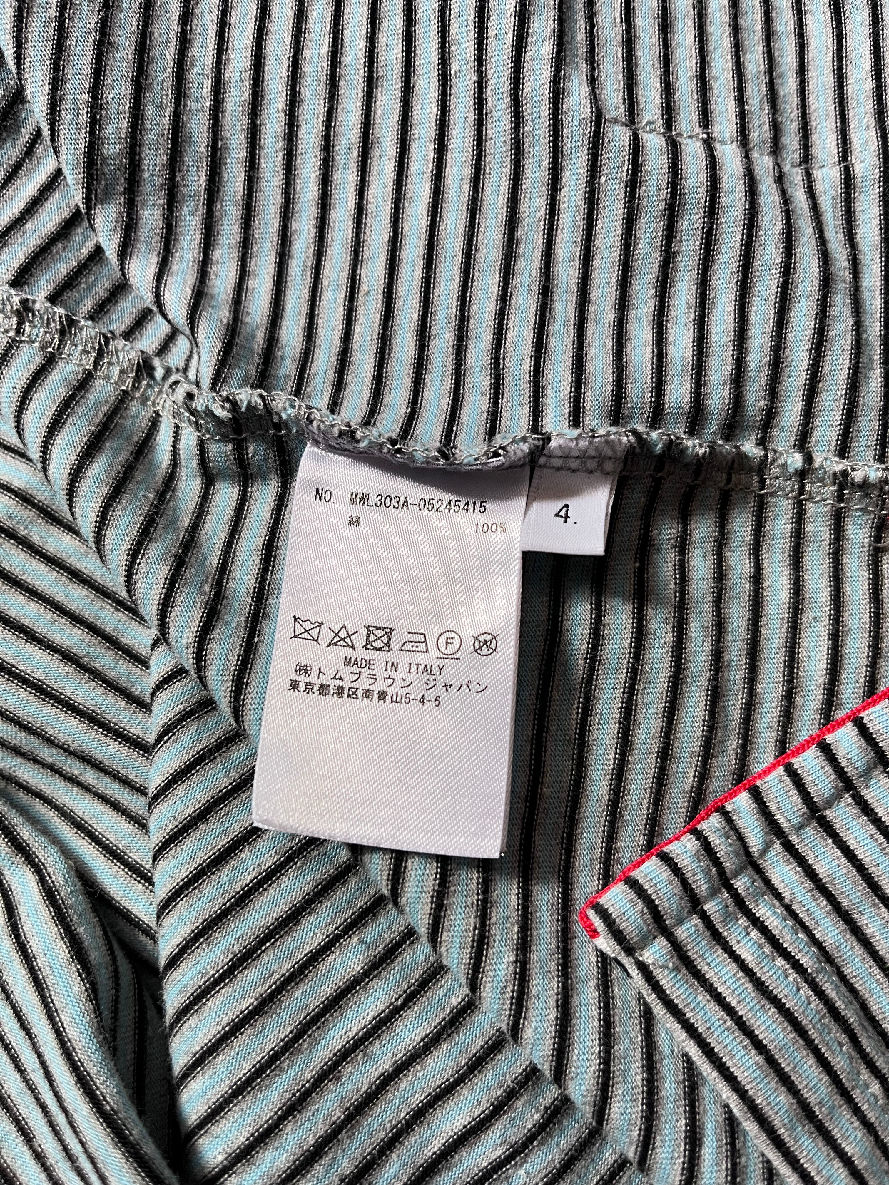 Thom Browne Striped Pocket T-shirt Blue Black Grey Men - XL