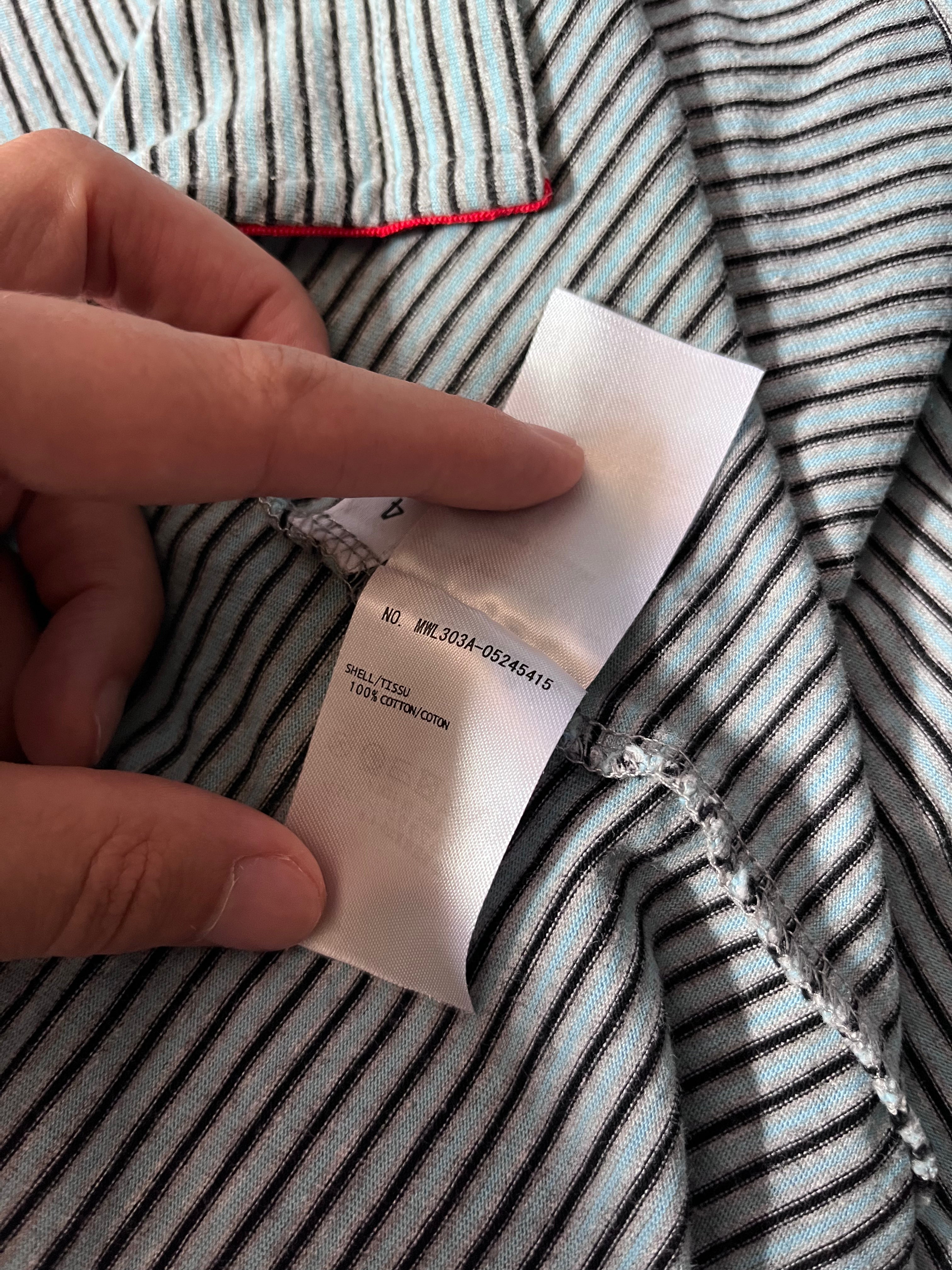 Thom Browne Striped Pocket T-shirt Blue Black Grey Men - XL