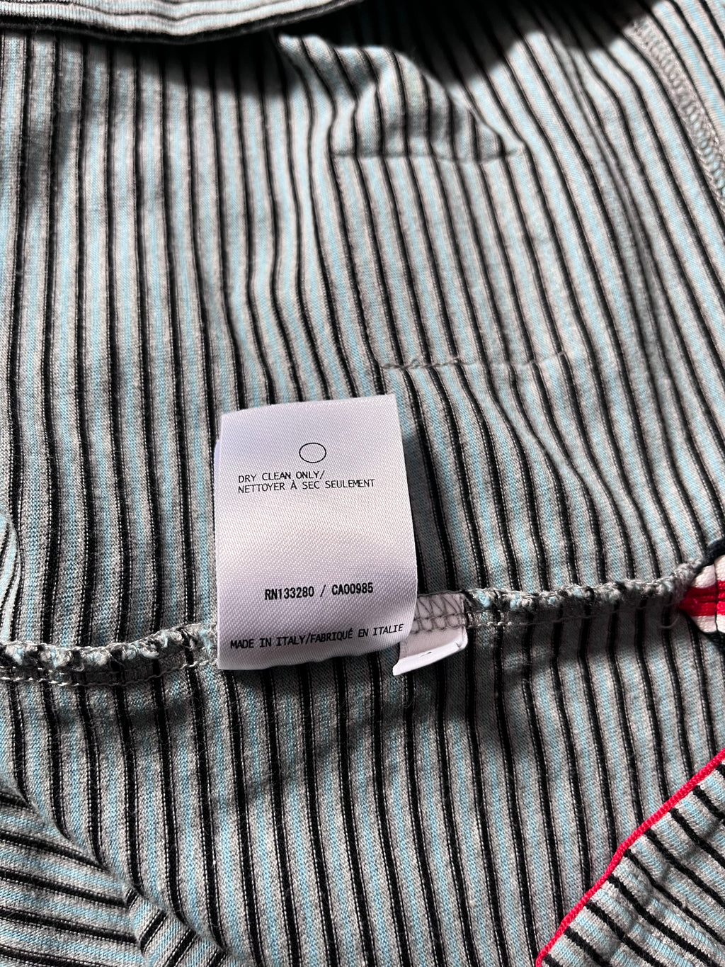 Thom Browne Striped Pocket T-shirt Blue Black Grey Men - XL