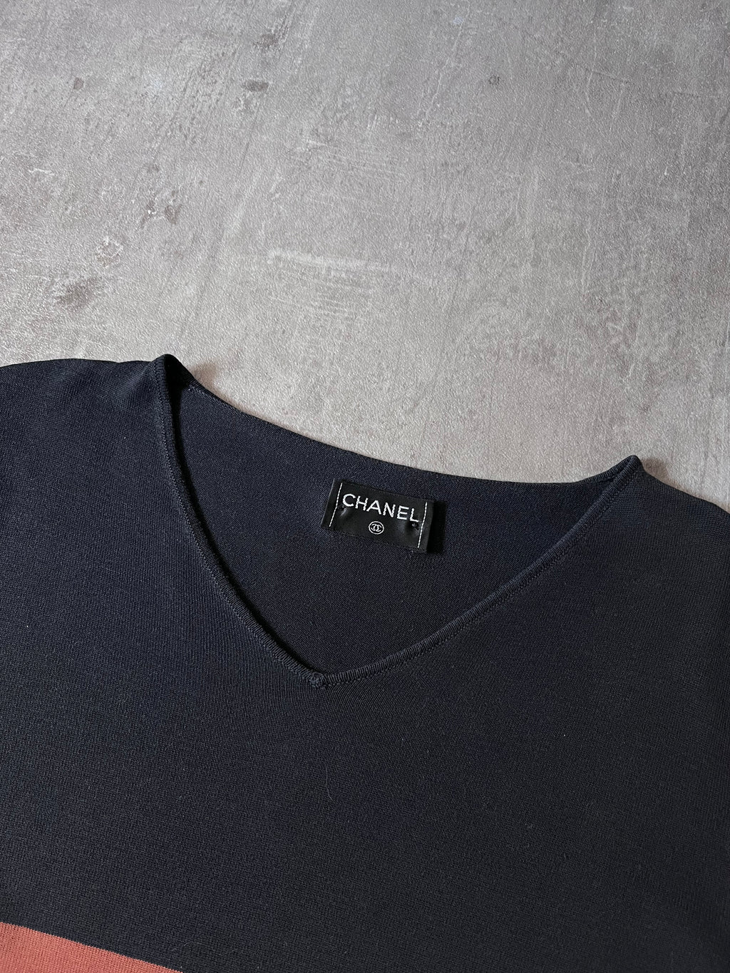S/S 1999 Chanel Knited Striped T-shirt Navy Women - M