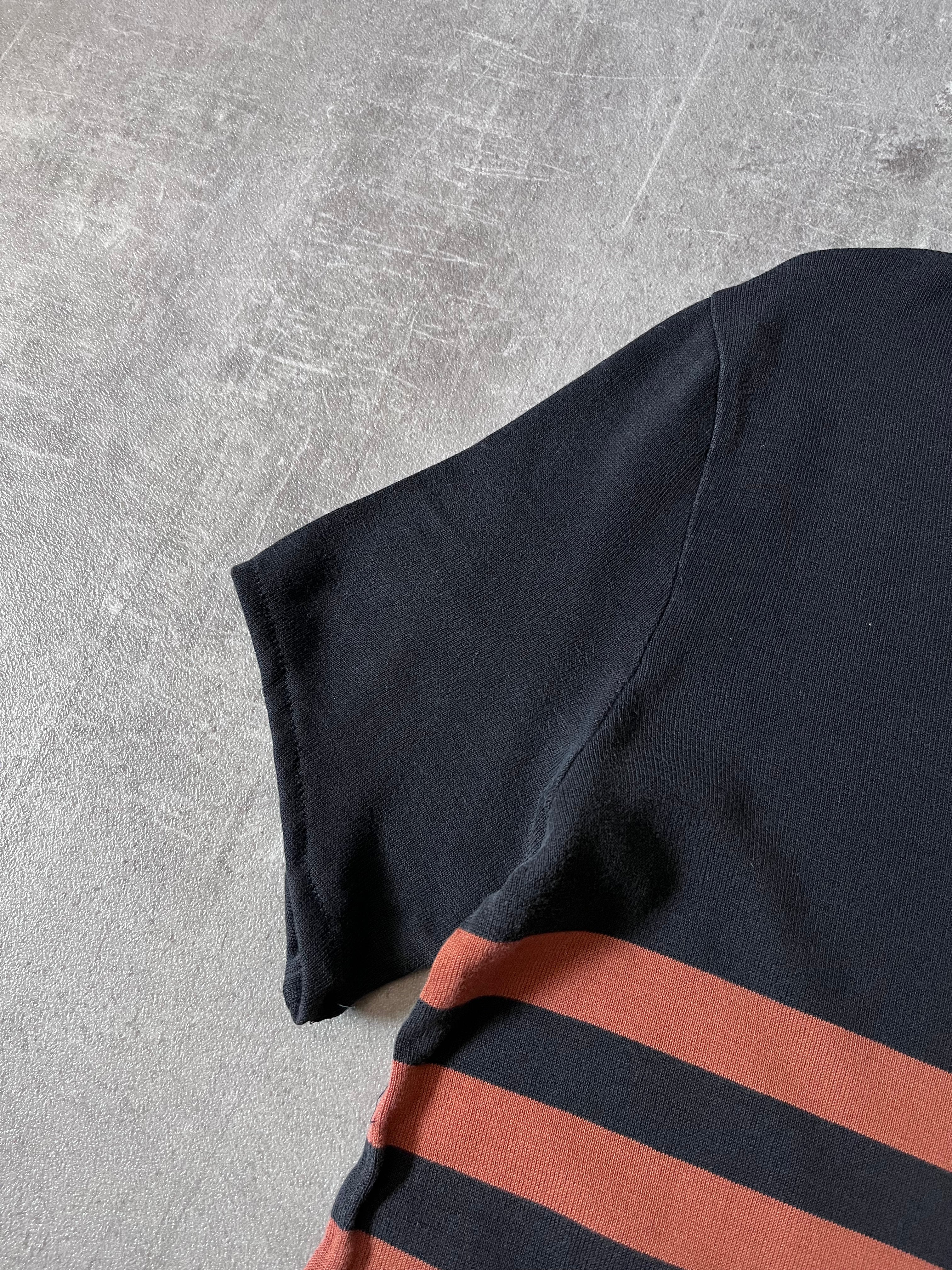 S/S 1999 Chanel Knited Striped T-shirt Navy Women - M