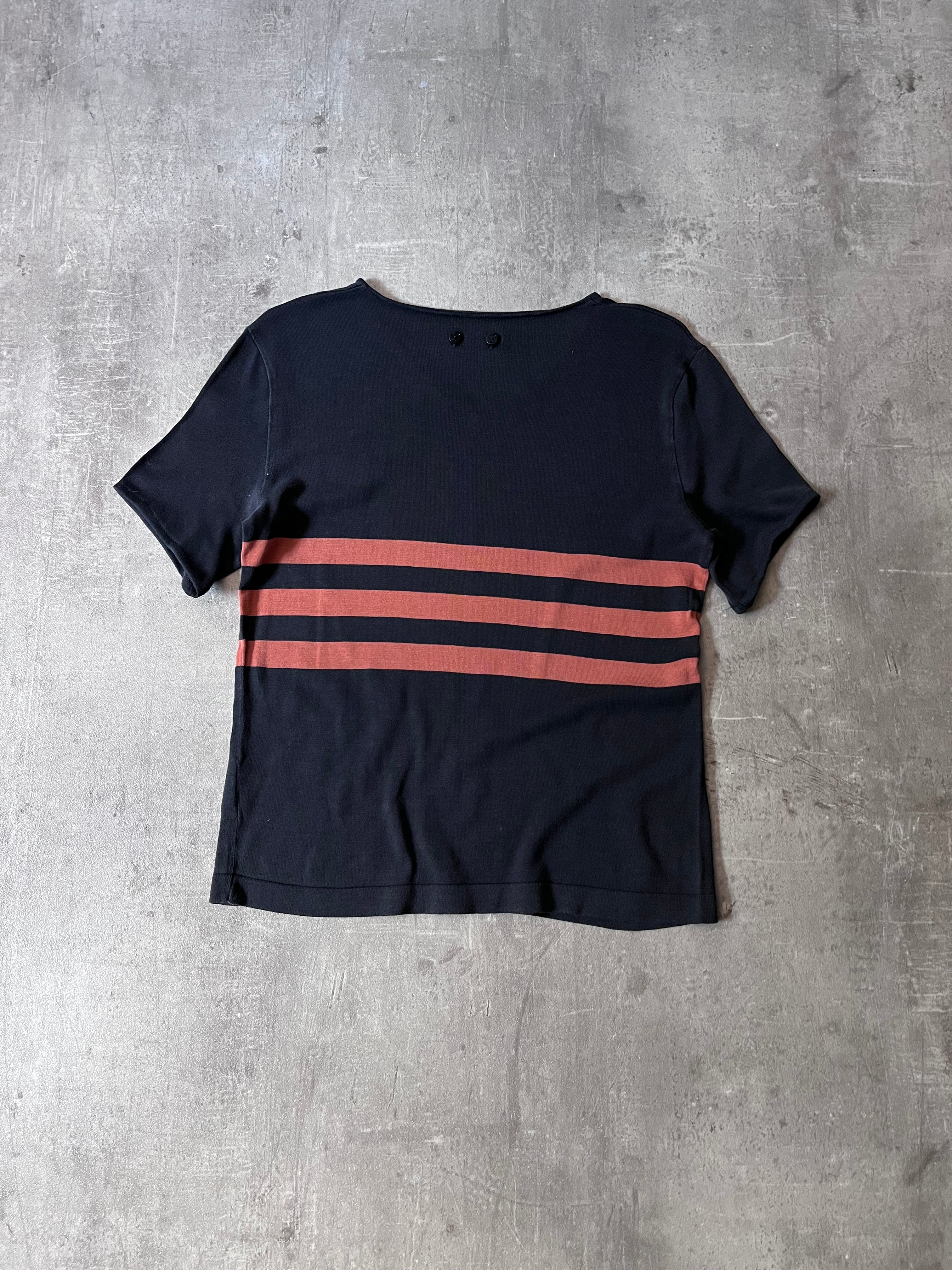S/S 1999 Chanel Knited Striped T-shirt Navy Women - M