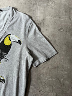 S/S 2009 Gucci Birds Toocan V-Neck T-shirt Grey Men - XL