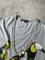 S/S 2009 Gucci Birds Toocan V-Neck T-shirt Grey Men - XL