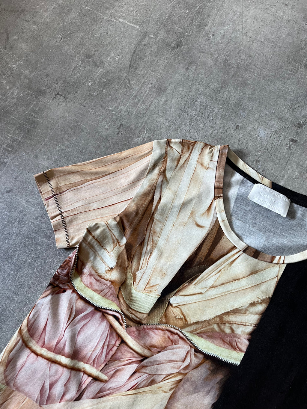 A/W 2013 Acne Studios Bijou Merc Half Print T-shirt Black Beige Men - XS