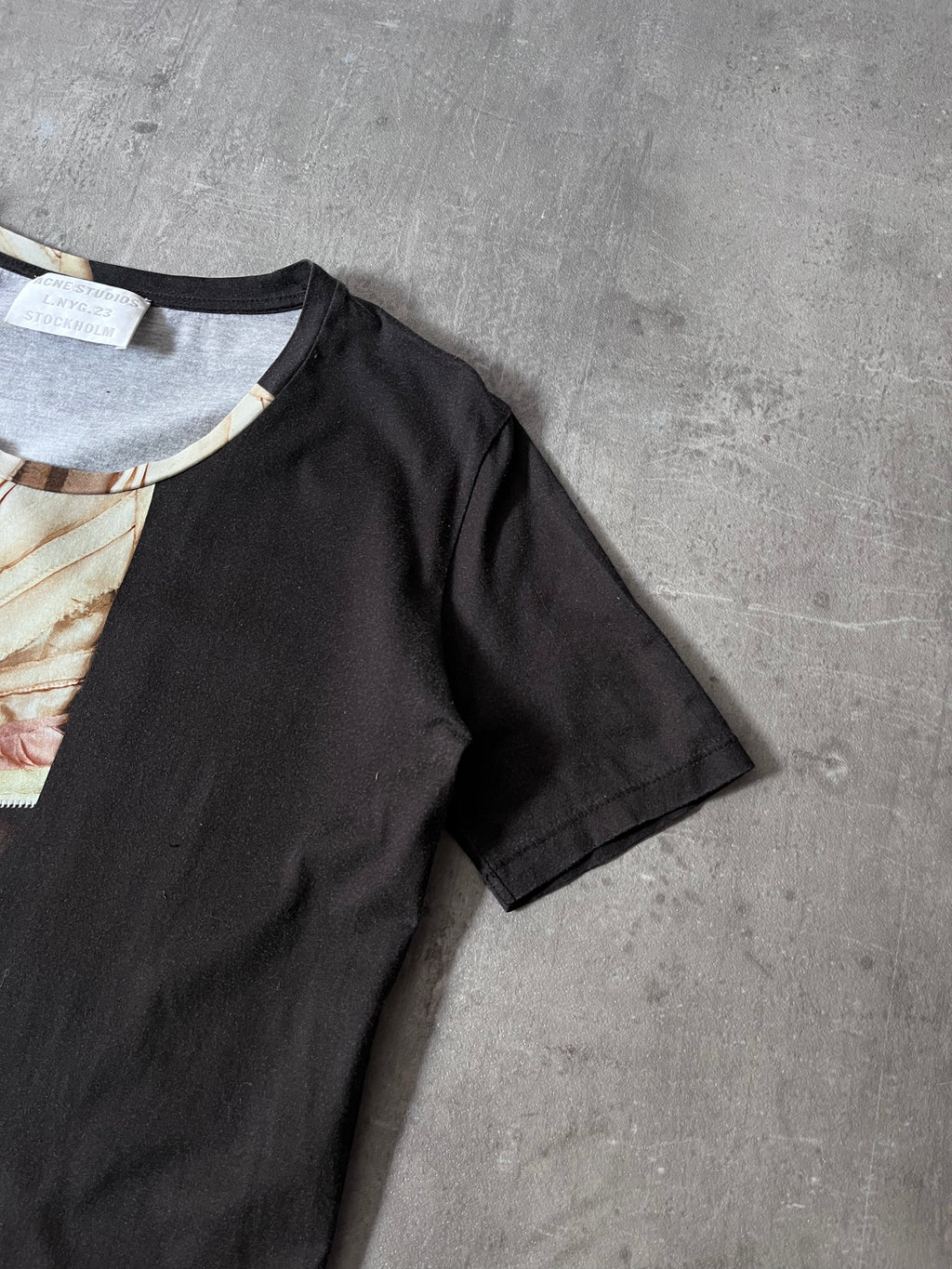 A/W 2013 Acne Studios Bijou Merc Half Print T-shirt Black Beige Men - XS