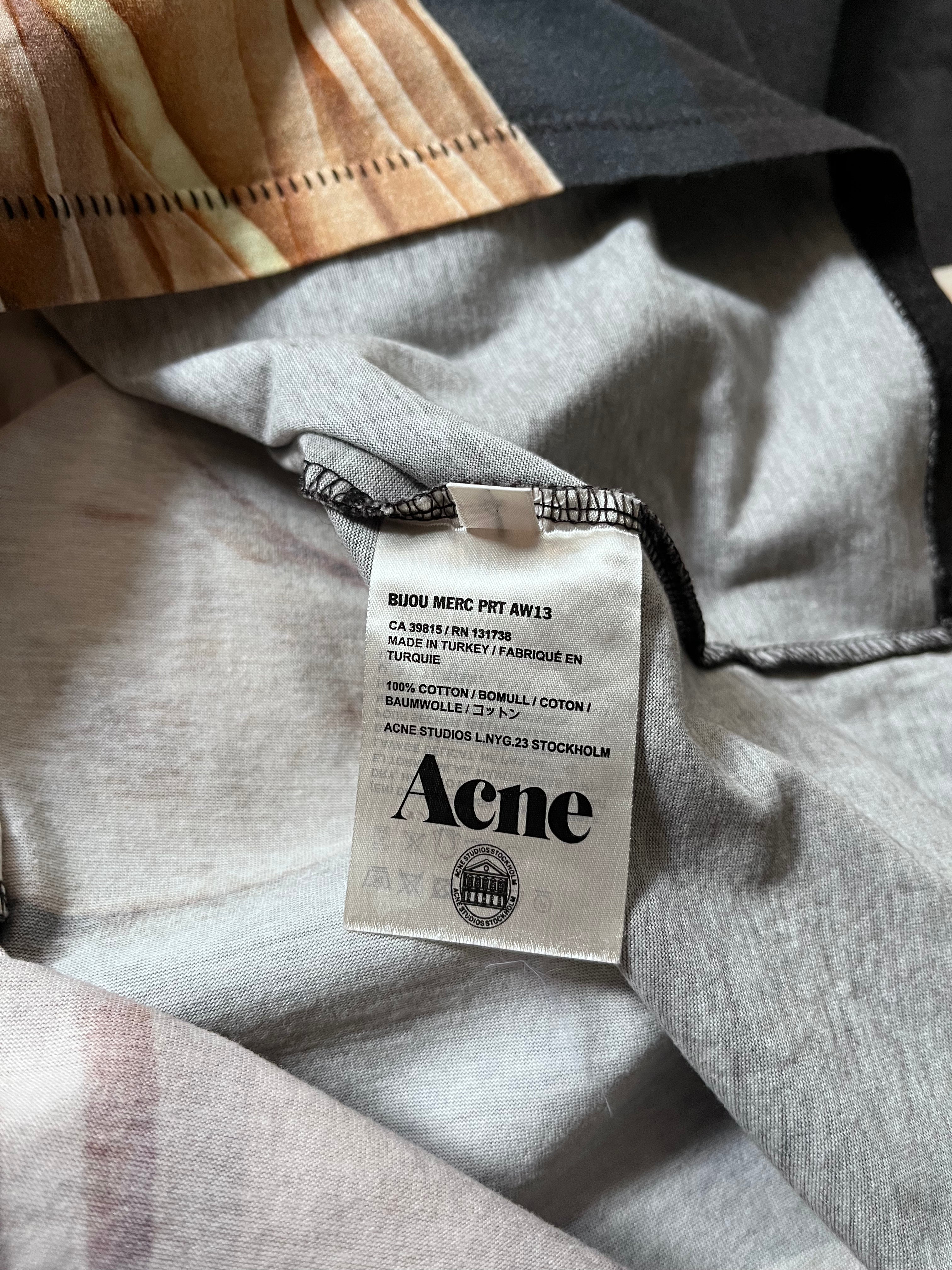 A/W 2013 Acne Studios Bijou Merc Half Print T-shirt Black Beige Men - XS