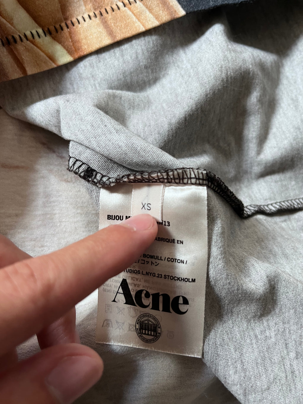A/W 2013 Acne Studios Bijou Merc Half Print T-shirt Black Beige Men - XS