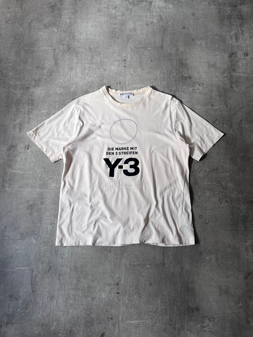 Y-3 Yohji Yamamoto x Adidas Embroidered Logo T-shirt Beige Men - M
