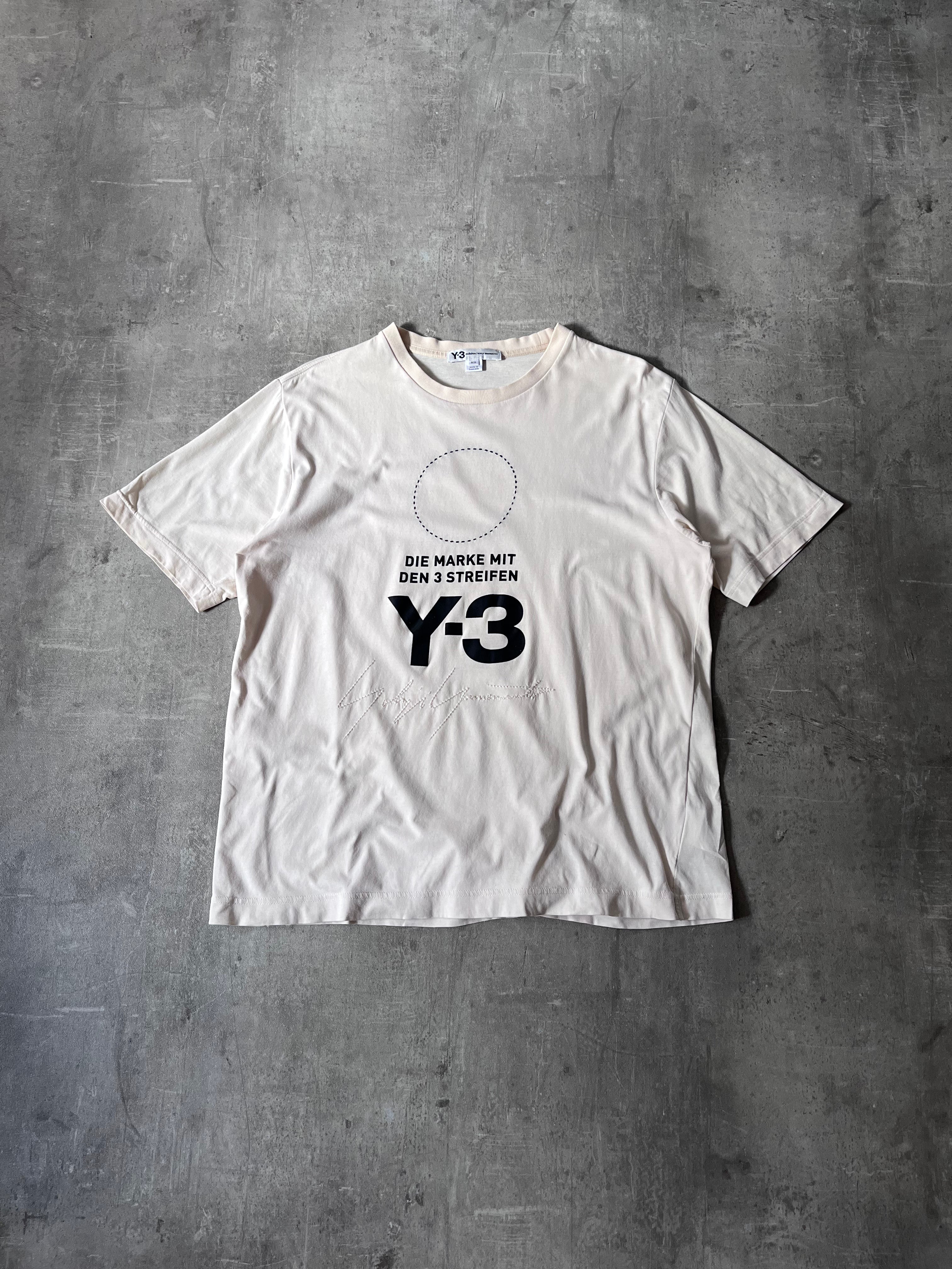 Y-3 Yohji Yamamoto x Adidas Embroidered Logo T-shirt Beige Men - M