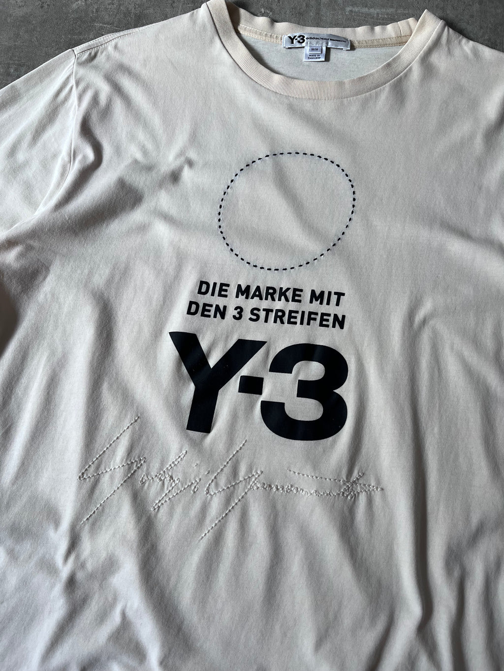 Y-3 Yohji Yamamoto x Adidas Embroidered Logo T-shirt Beige Men - M