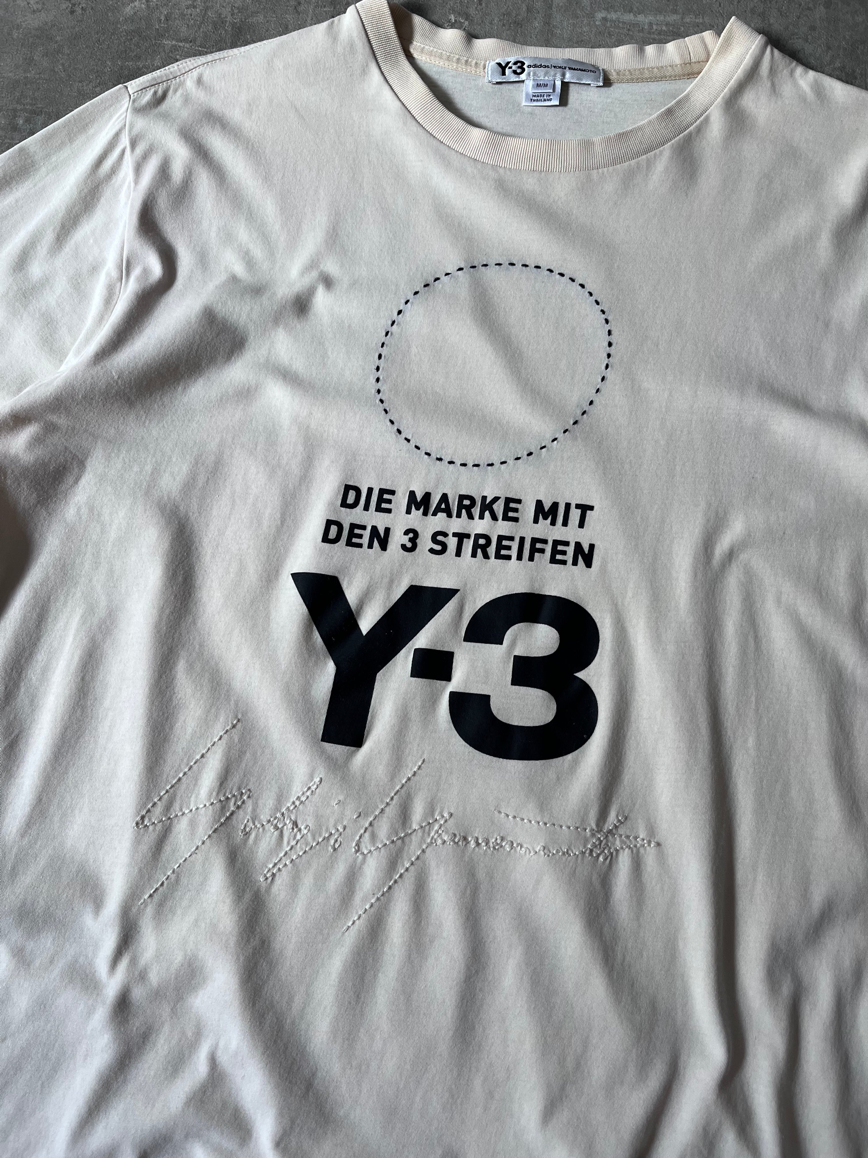 Y-3 Yohji Yamamoto x Adidas Embroidered Logo T-shirt Beige Men - M
