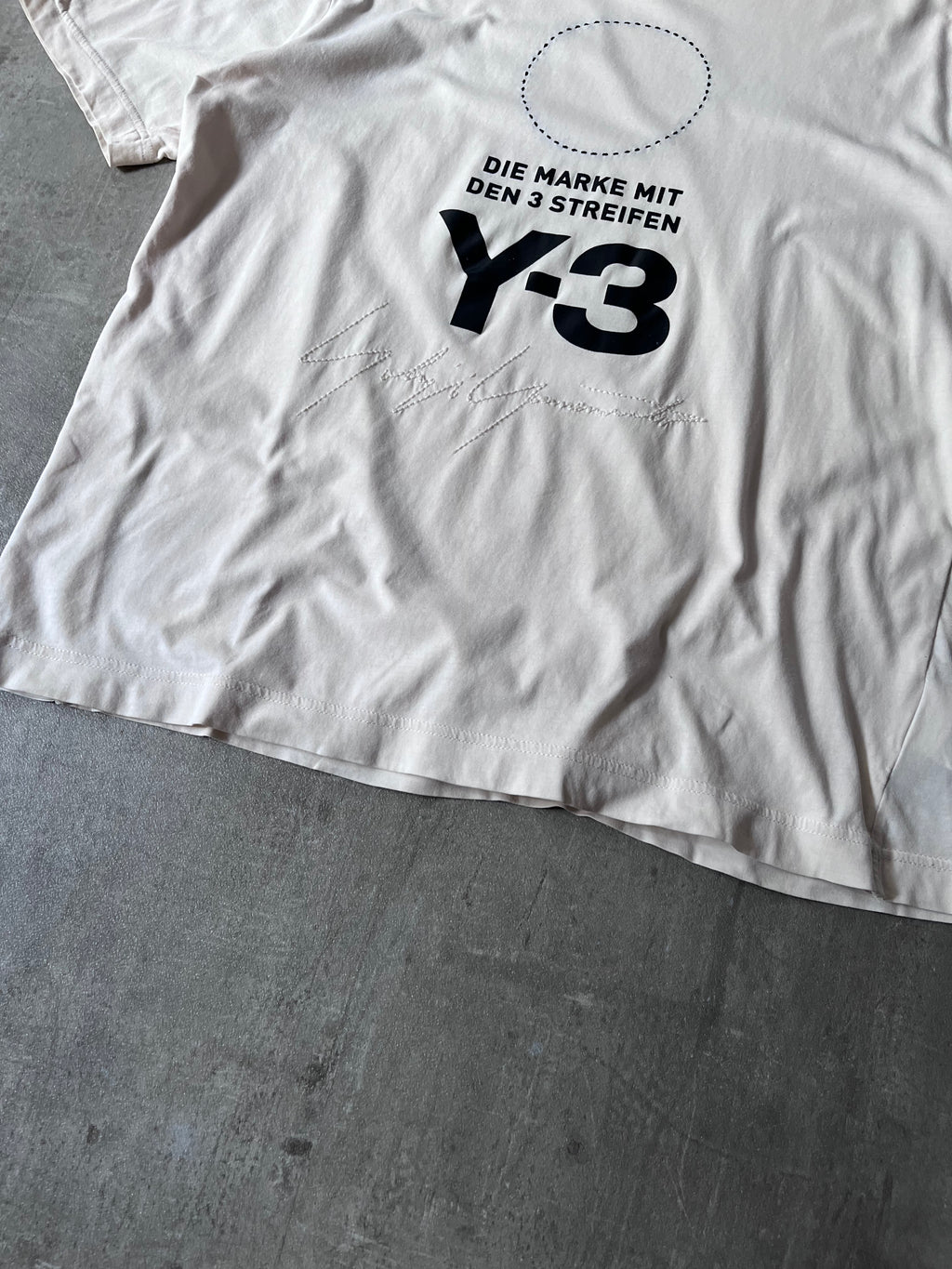 Y-3 Yohji Yamamoto x Adidas Embroidered Logo T-shirt Beige Men - M
