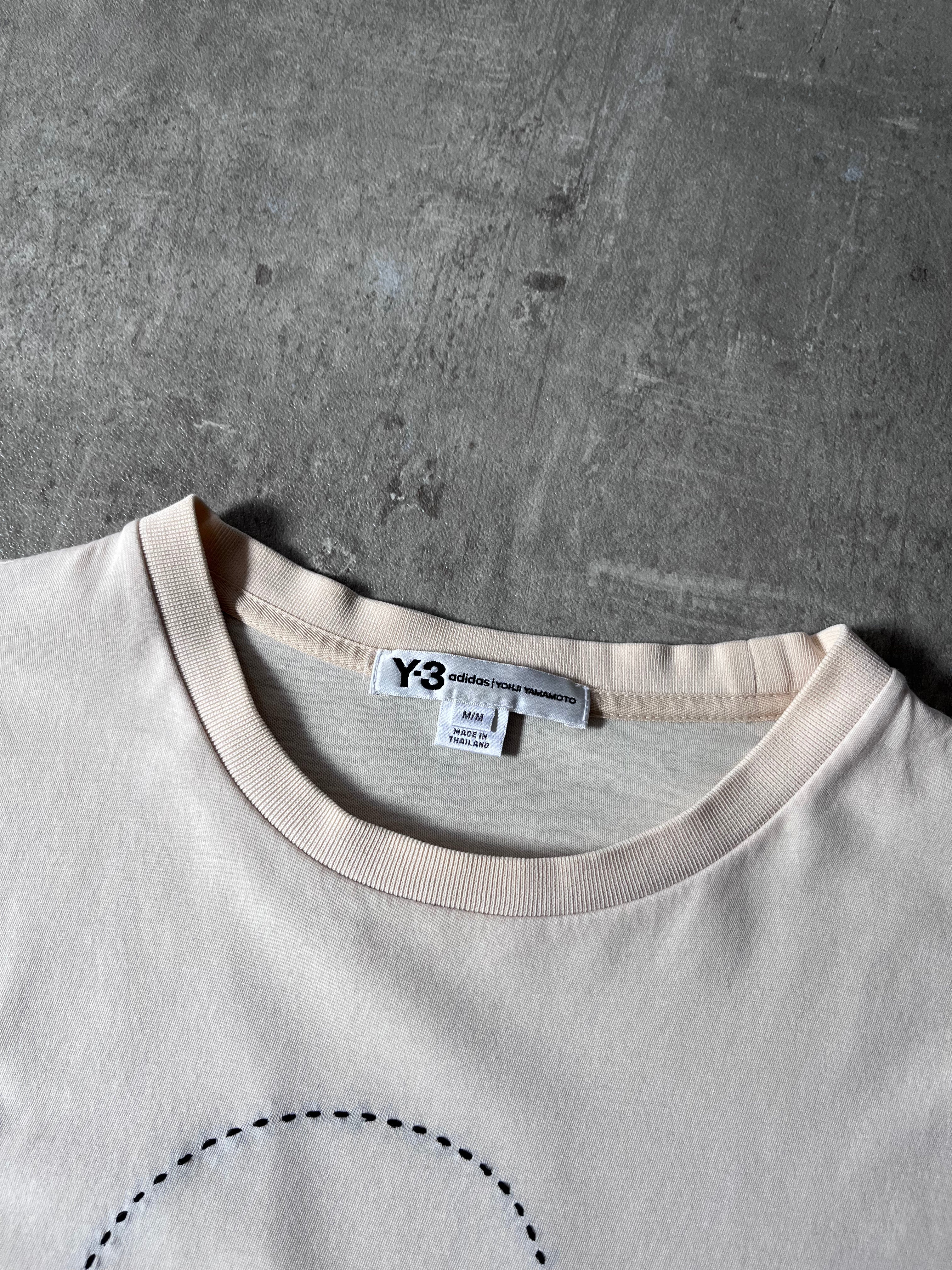 Y-3 Yohji Yamamoto x Adidas Embroidered Logo T-shirt Beige Men - M