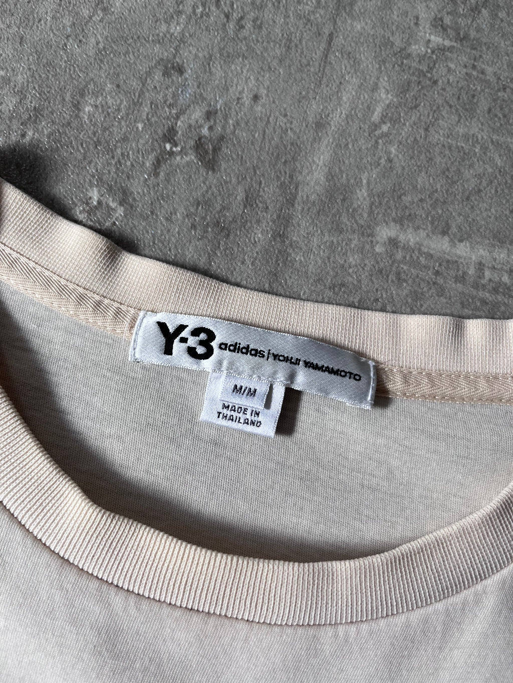 Y-3 Yohji Yamamoto x Adidas Embroidered Logo T-shirt Beige Men - M