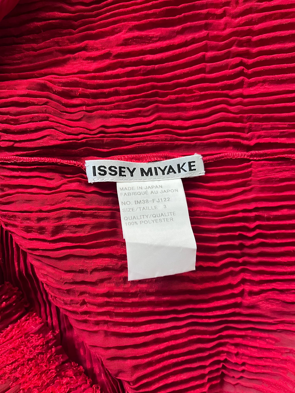 Issey Miyake 90s Pleats Please Turtleneck Long Sleeve Red Unisex - L