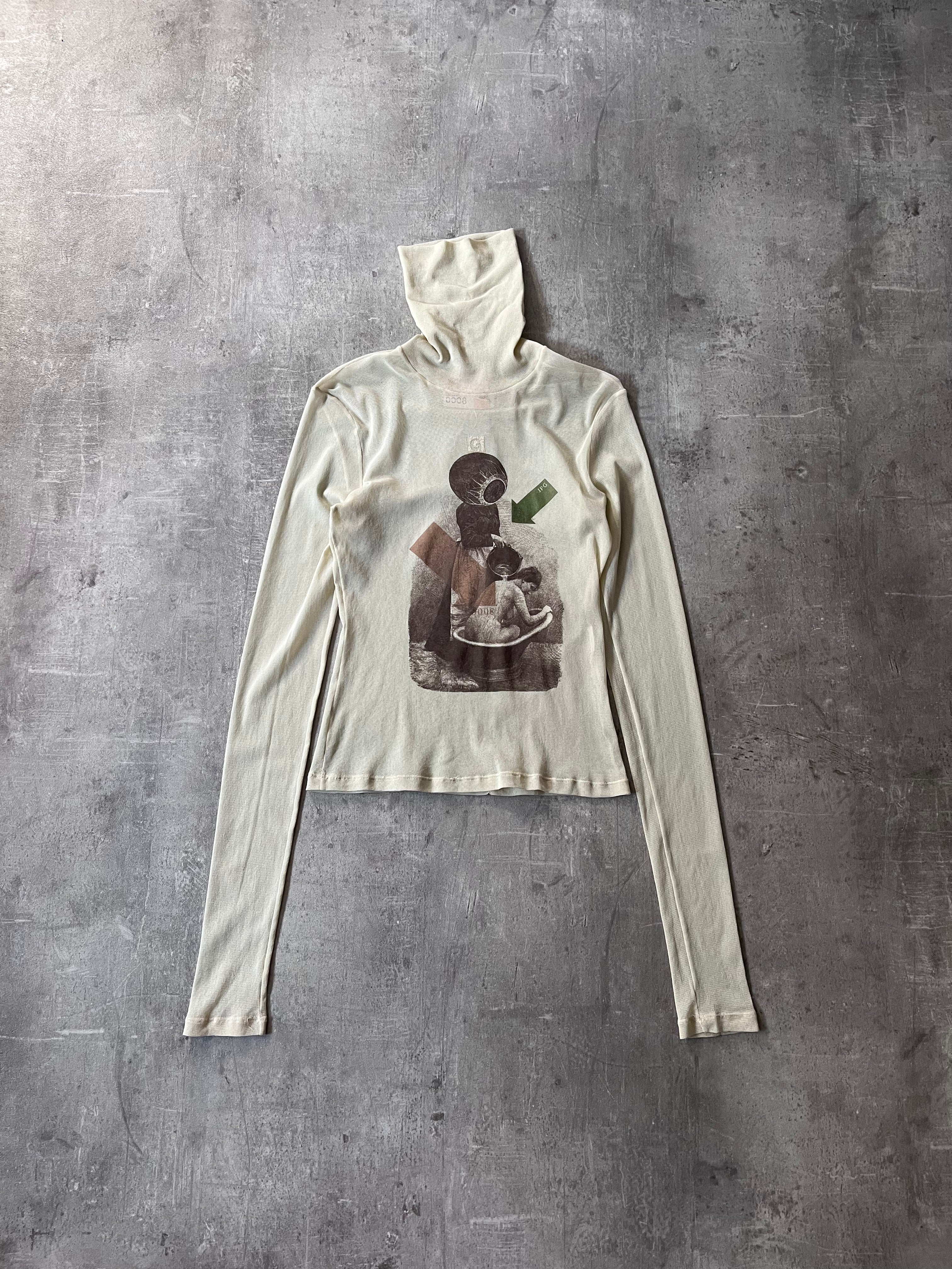 A/W 2003 Jean Paul Gaultier Eyeball Mesh Top Long Sleeve Unisex - S