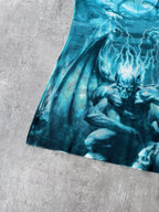 S/S 2001 Jean Paul Gaultier "Satan" Tatto Mesh Top Tank Top Blue - L