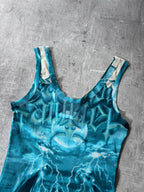 S/S 2001 Jean Paul Gaultier "Satan" Tatto Mesh Top Tank Top Blue - L