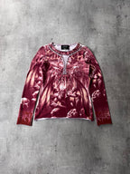 S/S 2001 Jean Paul Gaultier "Satan" Tatto Long Sleeve Red Unisex - M