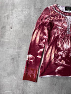 S/S 2001 Jean Paul Gaultier "Satan" Tatto Long Sleeve Red Unisex - M
