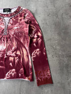 S/S 2001 Jean Paul Gaultier "Satan" Tatto Long Sleeve Red Unisex - M