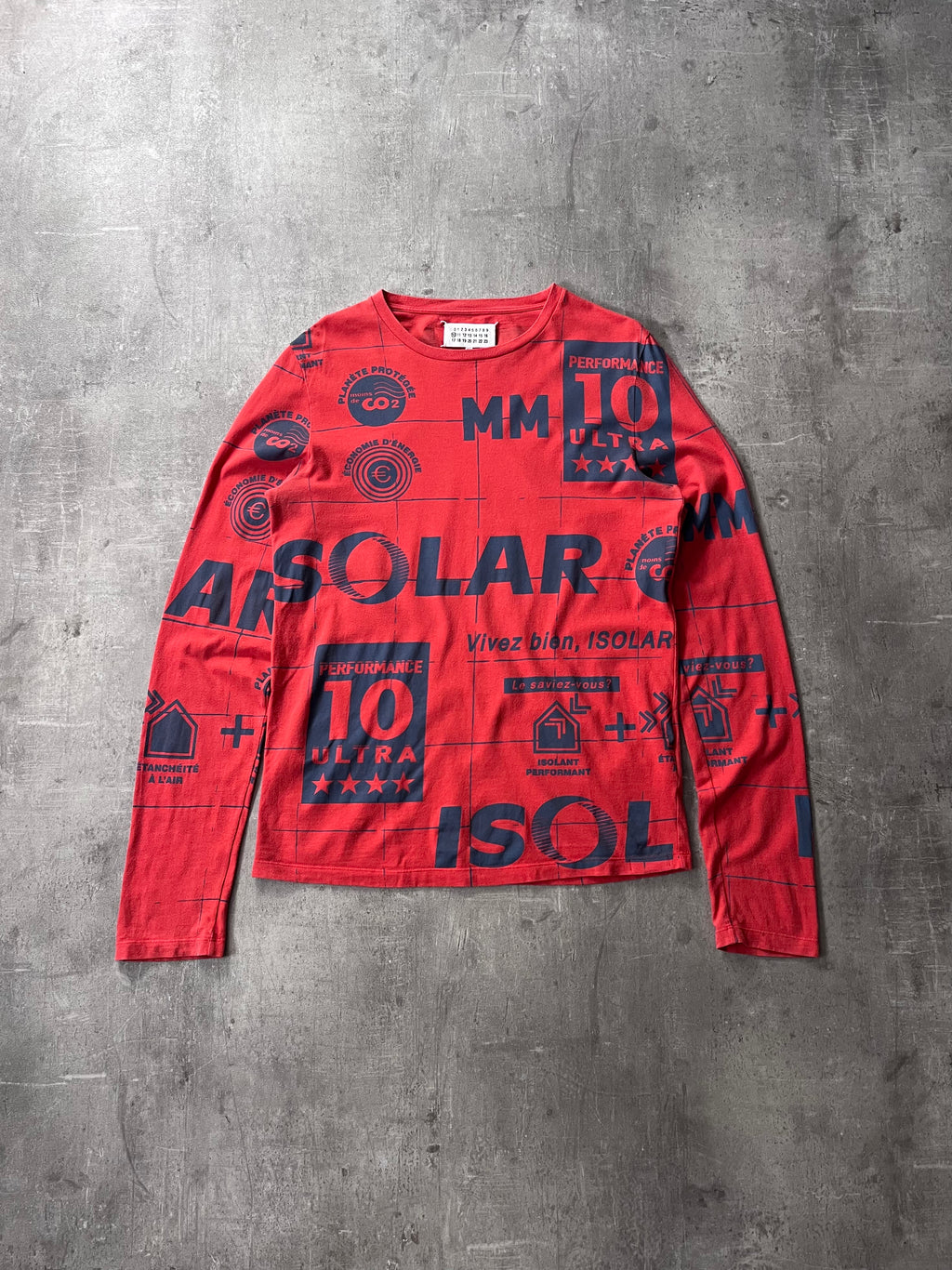 A/W 2014 Maison Margiela Solar All Over Print Long Sleeve Red Men - M