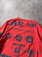 A/W 2014 Maison Margiela Solar All Over Print Long Sleeve Red Men - M