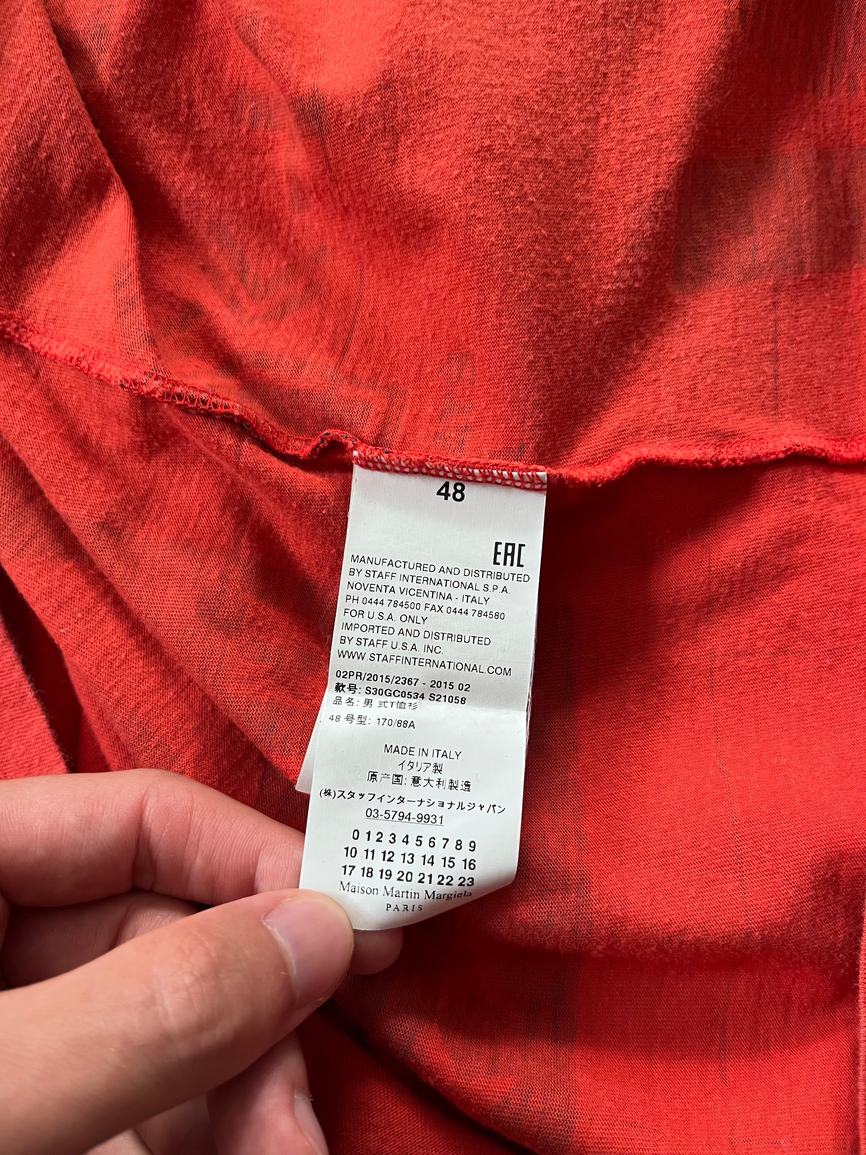 A/W 2014 Maison Margiela Solar All Over Print Long Sleeve Red Men - M