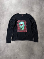 Jean Paul Gaultier Vintage Face Print Long Sleeve Black Men - M