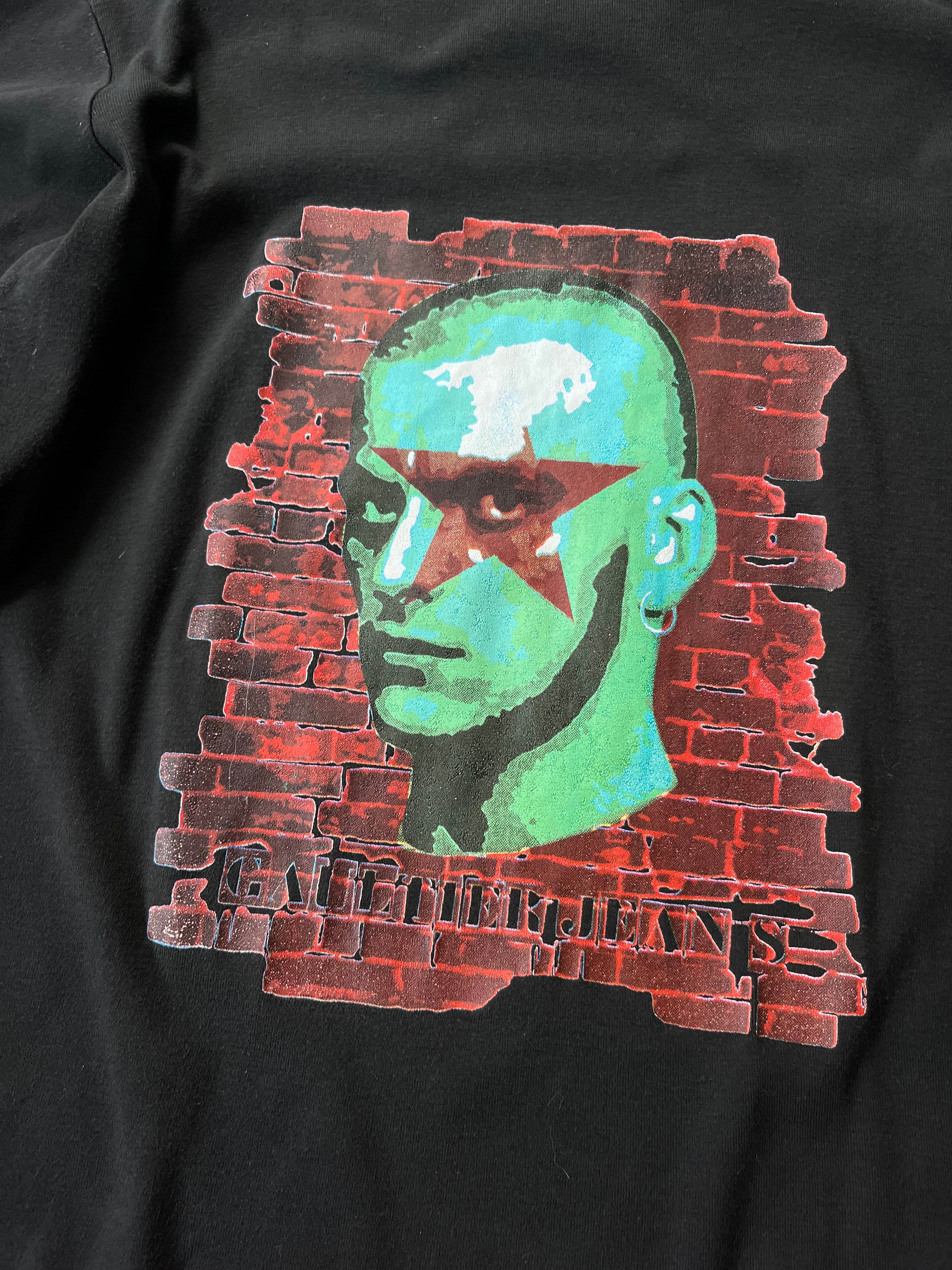 Jean Paul Gaultier Vintage Face Print Long Sleeve Black Men - M
