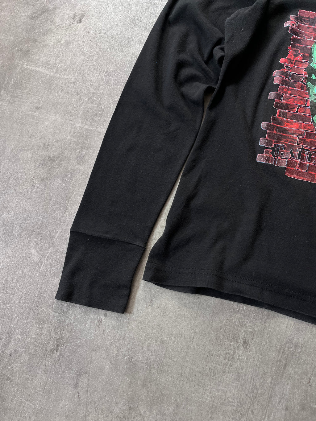 Jean Paul Gaultier Vintage Face Print Long Sleeve Black Men - M