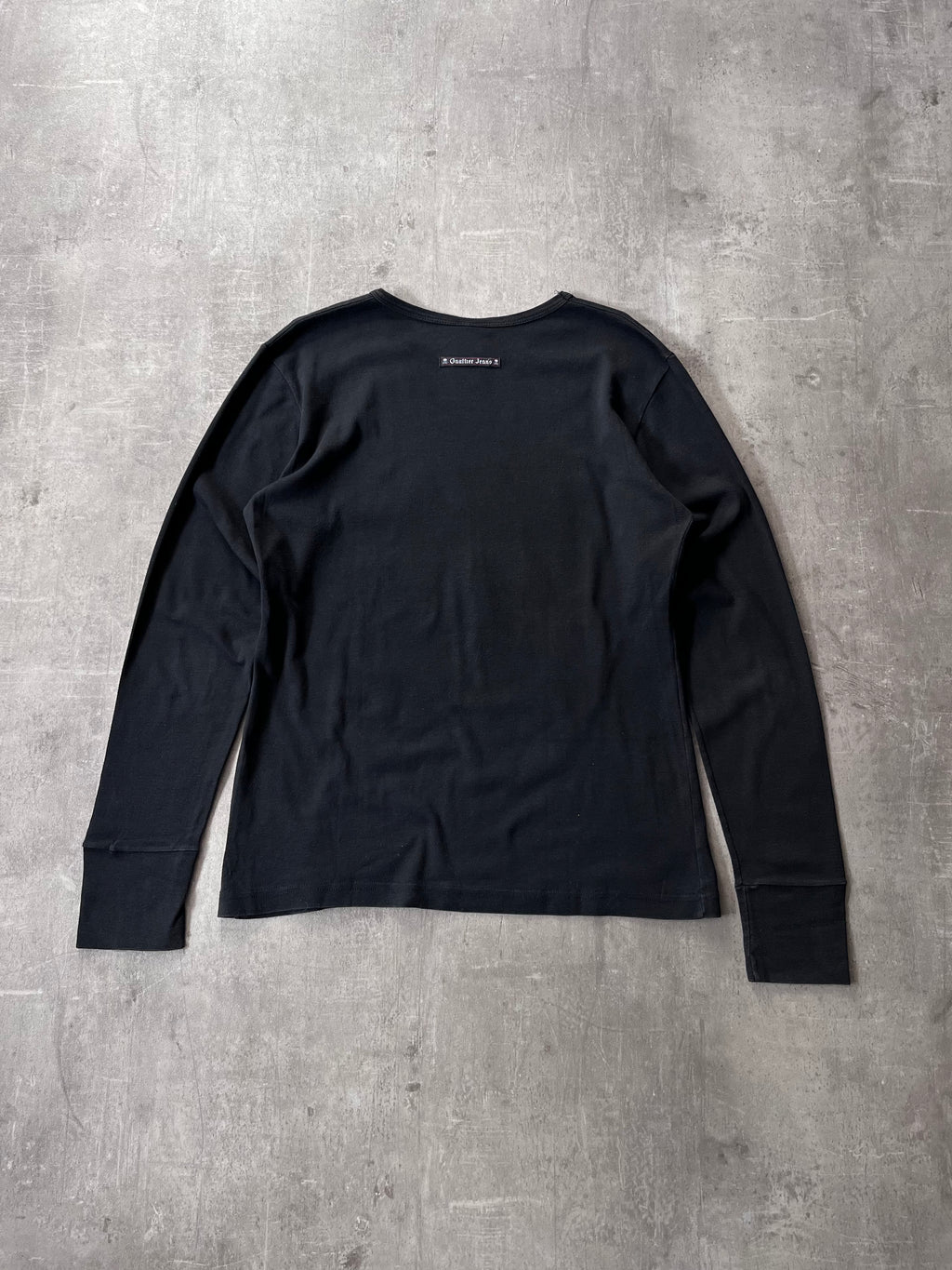 Jean Paul Gaultier Vintage Face Print Long Sleeve Black Men - M