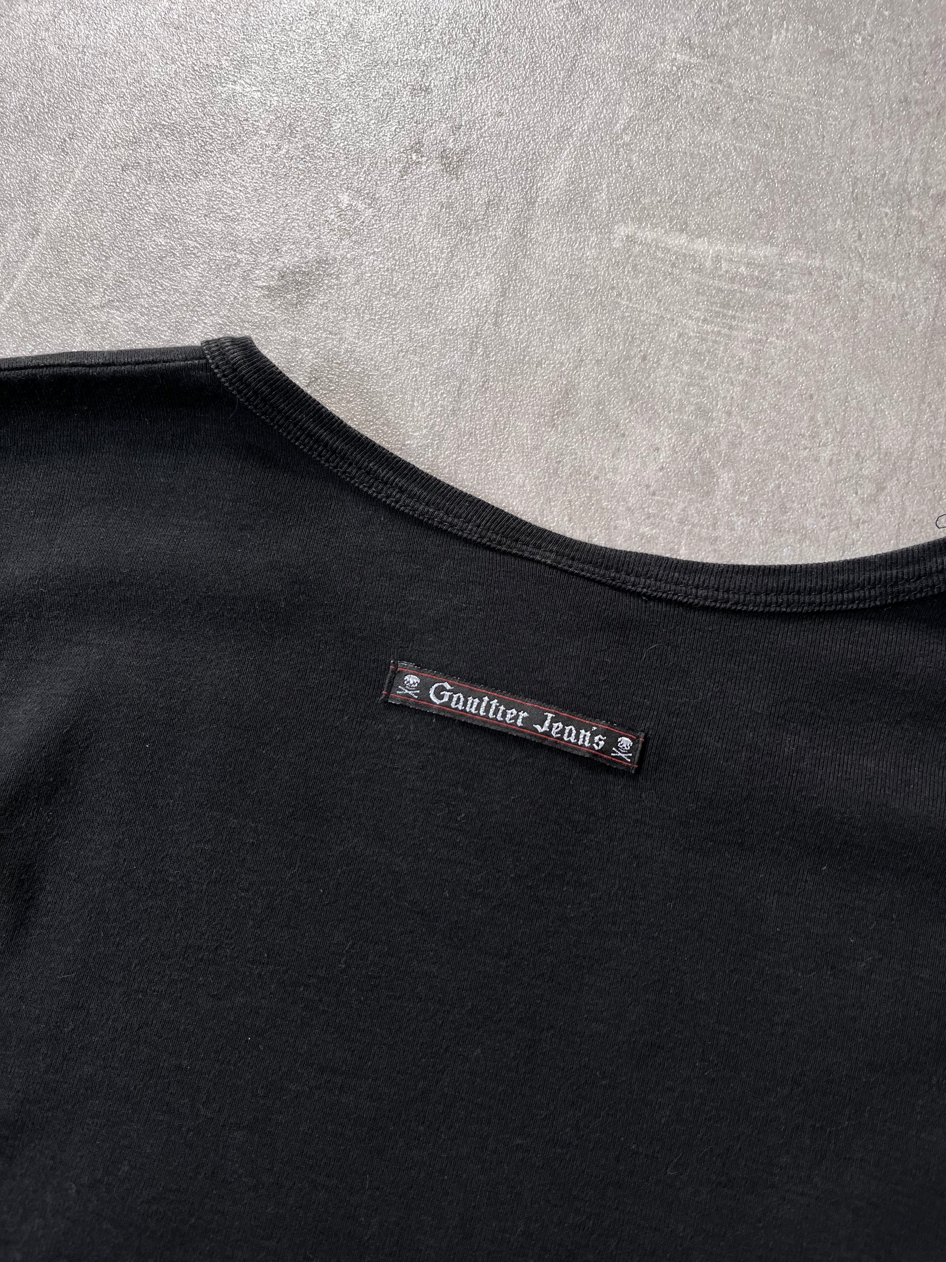 Jean Paul Gaultier Vintage Face Print Long Sleeve Black Men - M