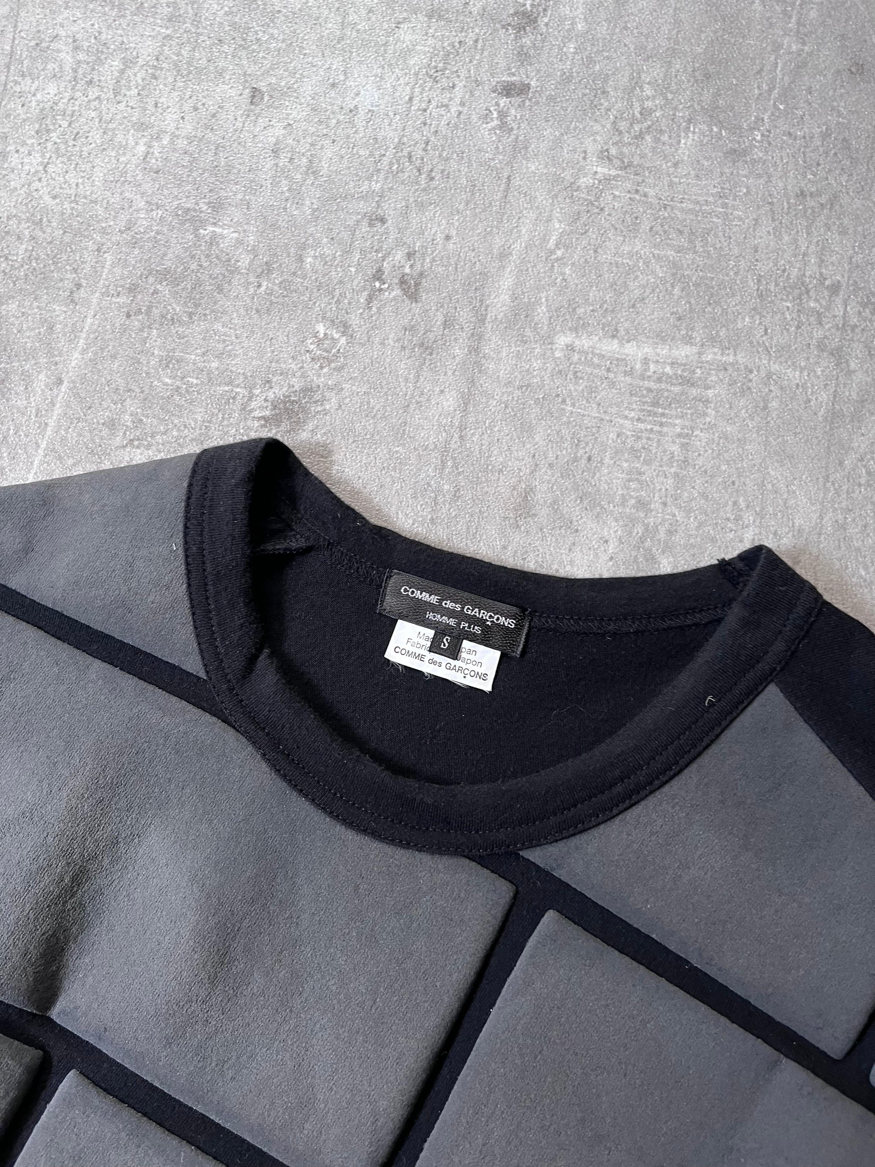 2018 Comme des Garcons Homme Plus Asymmetrical Brick T-shirt Black Grey Men - S