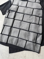 2018 Comme des Garcons Homme Plus Asymmetrical Brick T-shirt Black Grey Men - S
