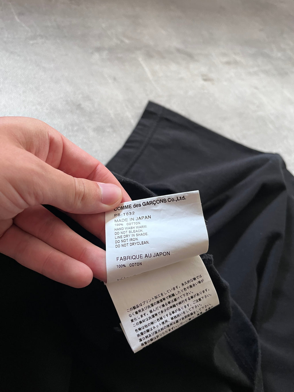2018 Comme des Garcons Homme Plus Asymmetrical Brick T-shirt Black Grey Men - S