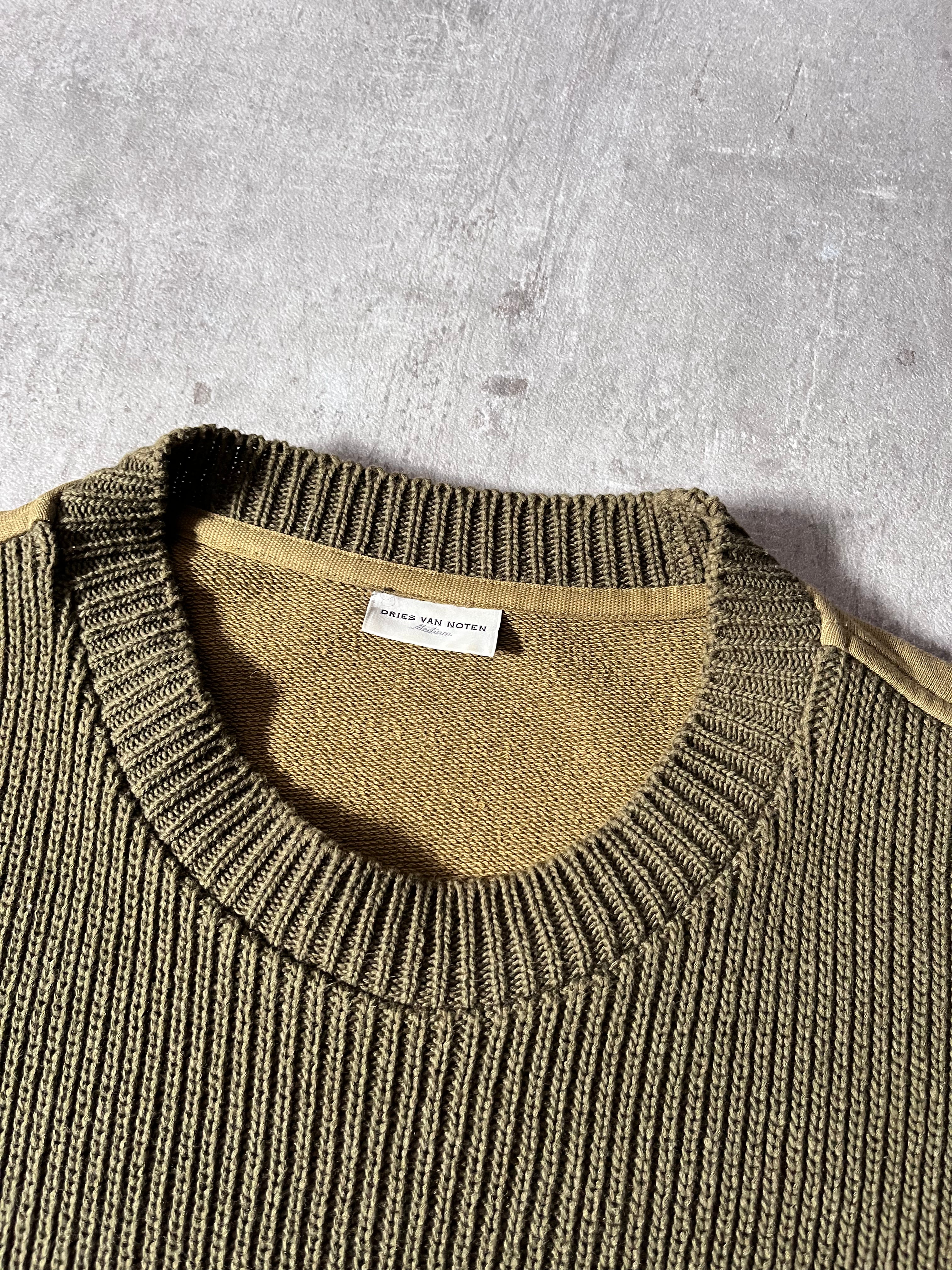 S/S 2018 Dries Van Noten Oversized Knitted T-shirt Green Men - M