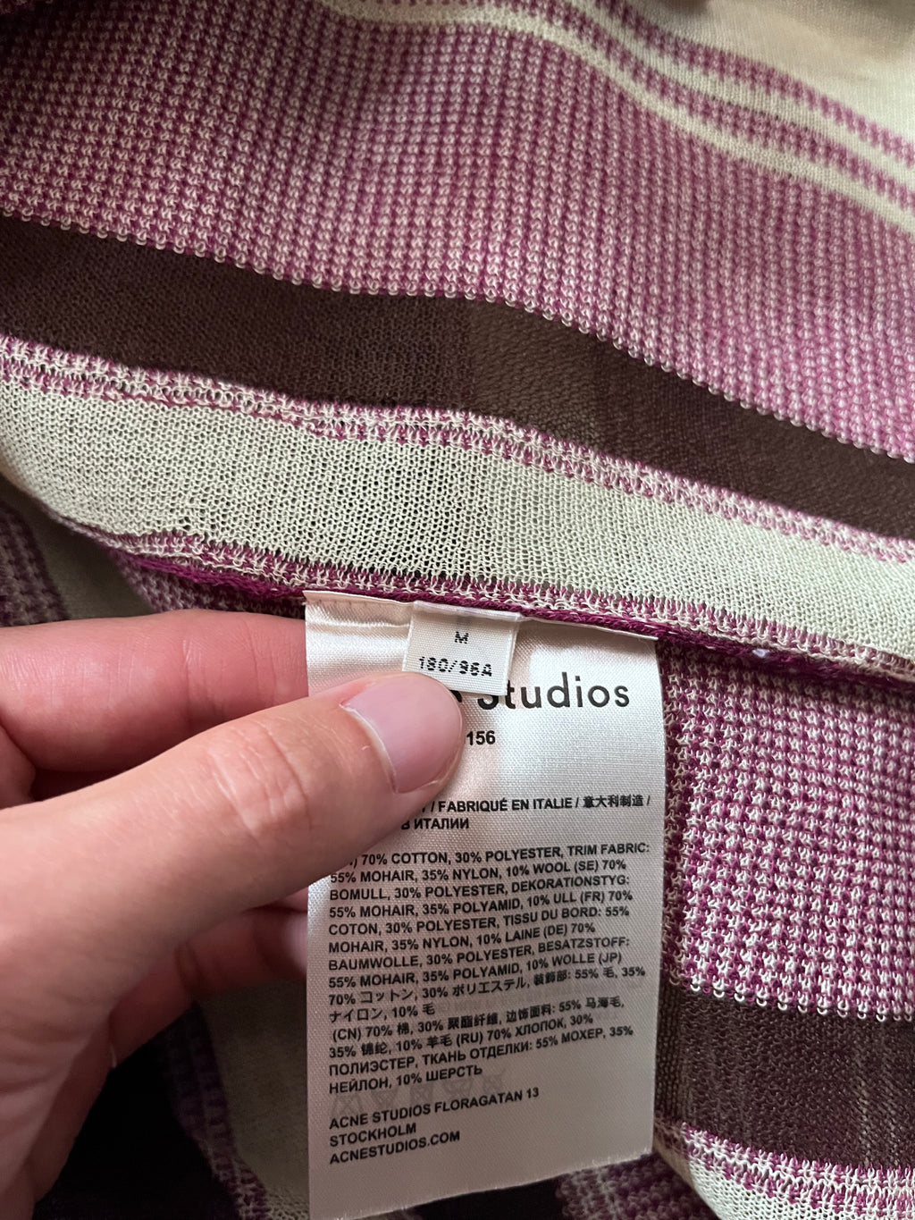 Acne Studios Striped Wool Mohair Tank Top Multicolor Men - M