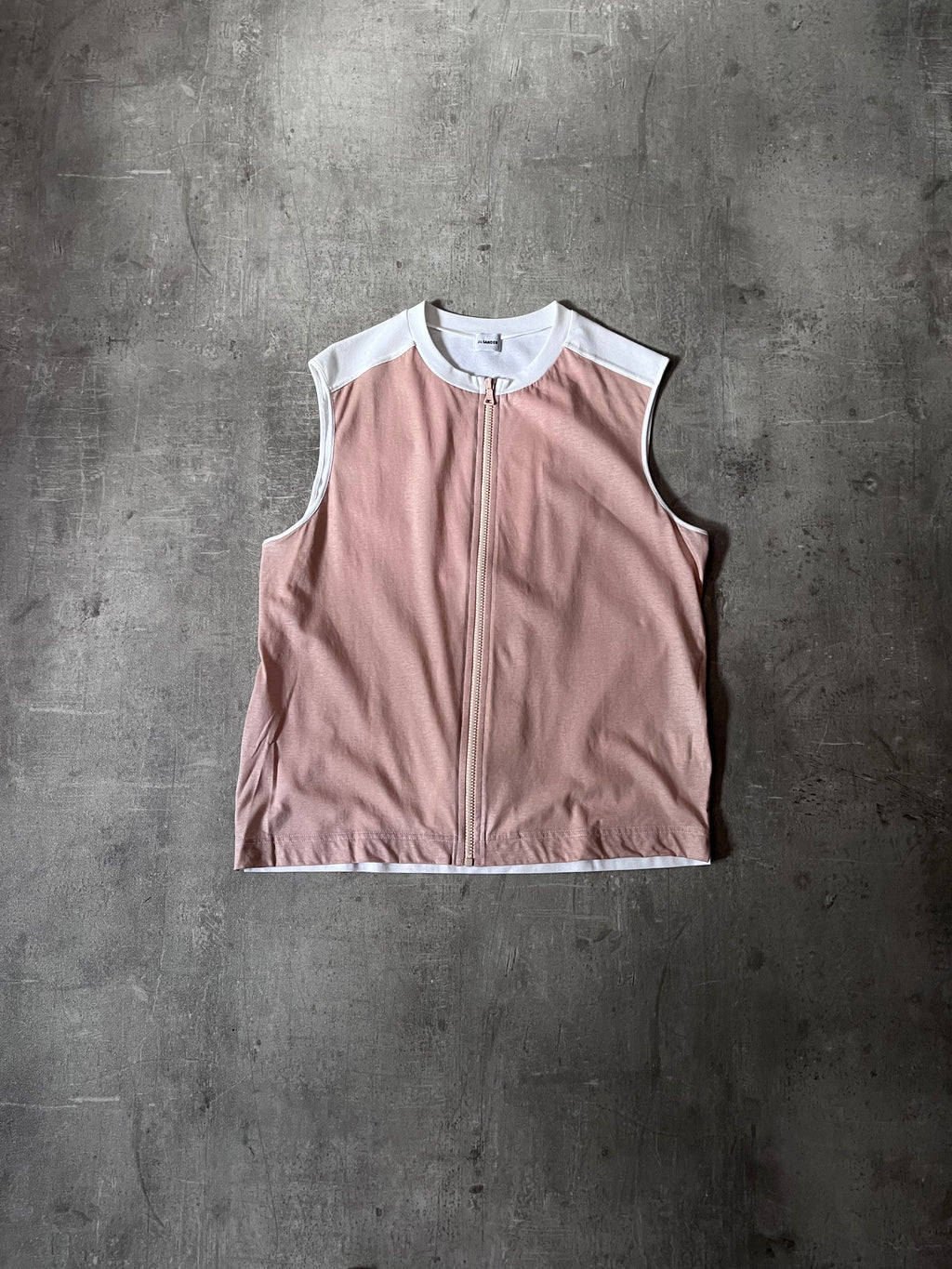 Jil Sander Polyurethan Zip Tank Top Pink White Men - S