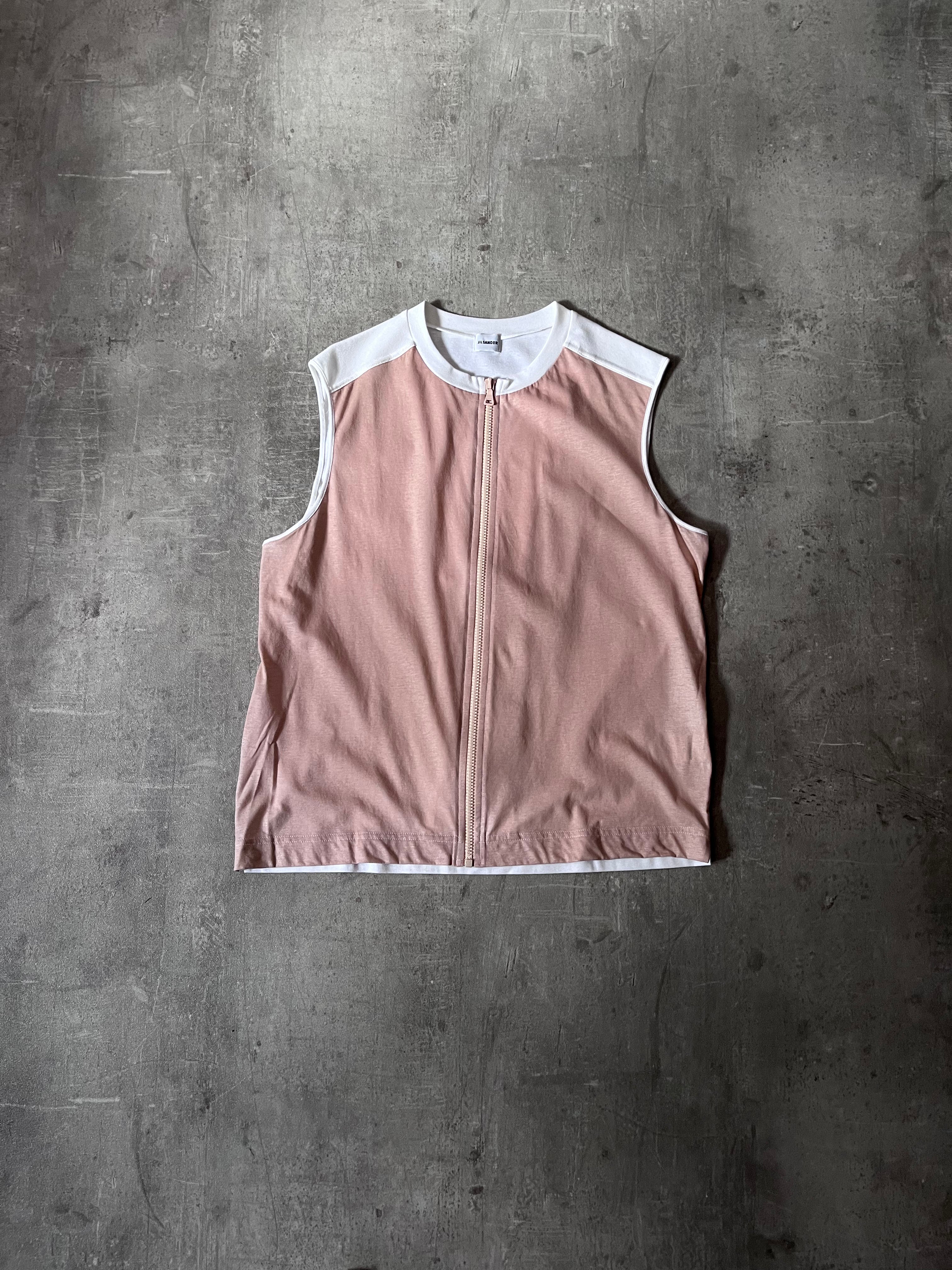 Jil Sander Polyurethan Zip Tank Top Pink White Men - S