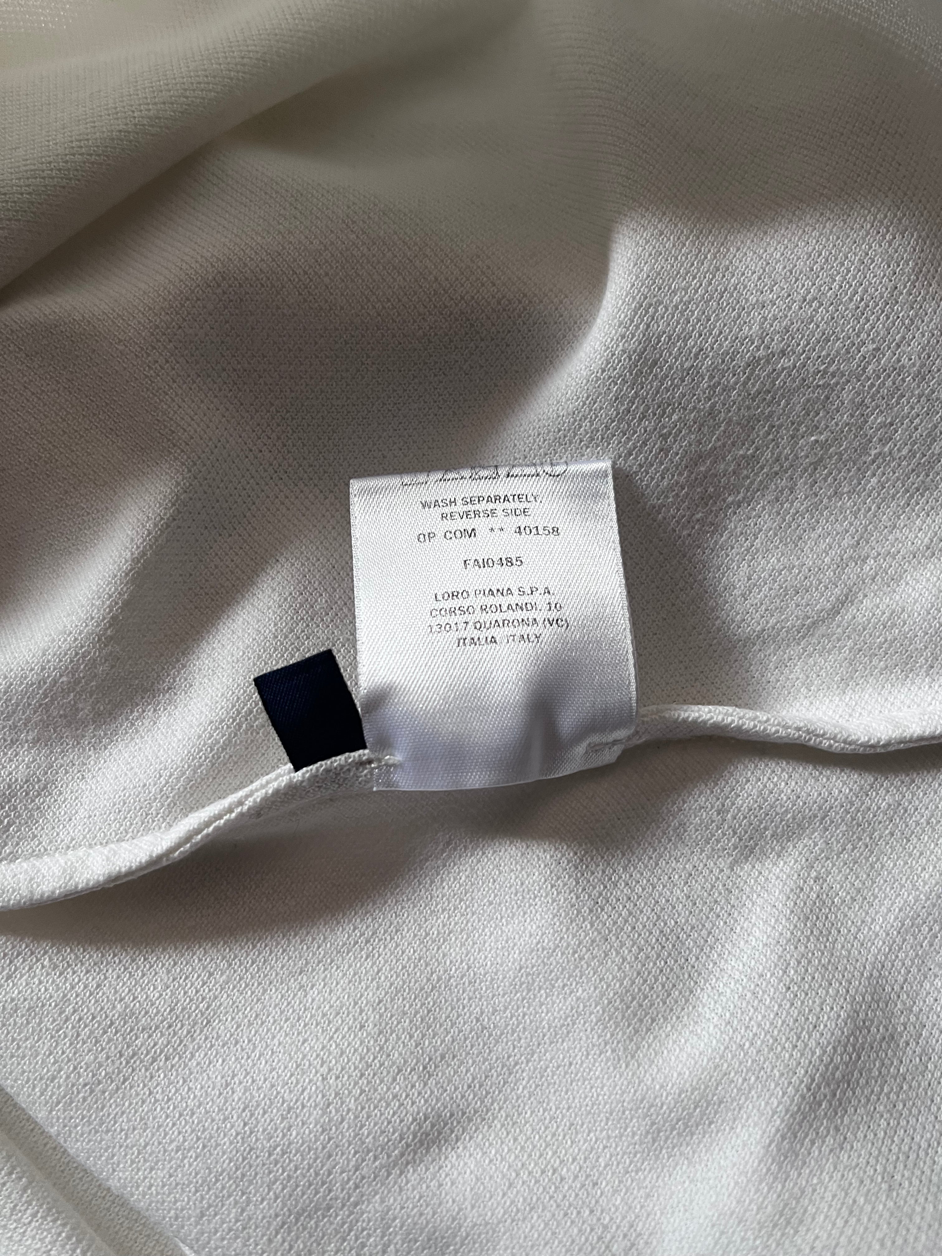 Loro Piana Pocket Regatta Cotton Polo T-shirt White Men - XL